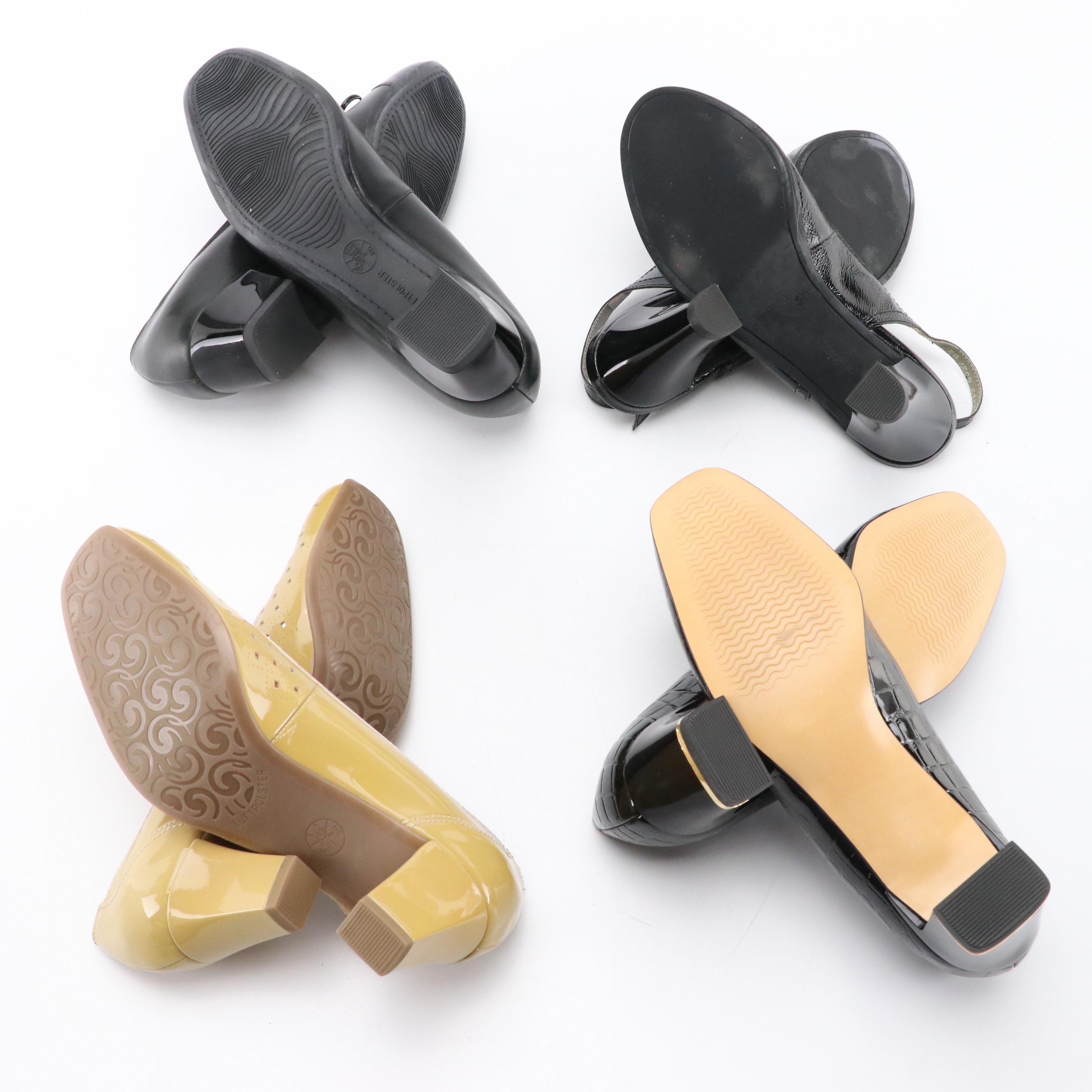 Ara Peep-Toe Slingbacks, Cap-Toe Low Heels, and Pumps with Boxes