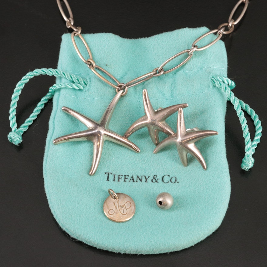 Elsa Peretti for Tiffany & Co. Sterling Starfish Necklace and Earrings