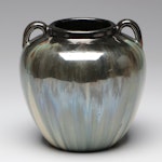 Fulper Pottery Earthenware Amphora Vessel With Drip Glaze, Early 20th C.