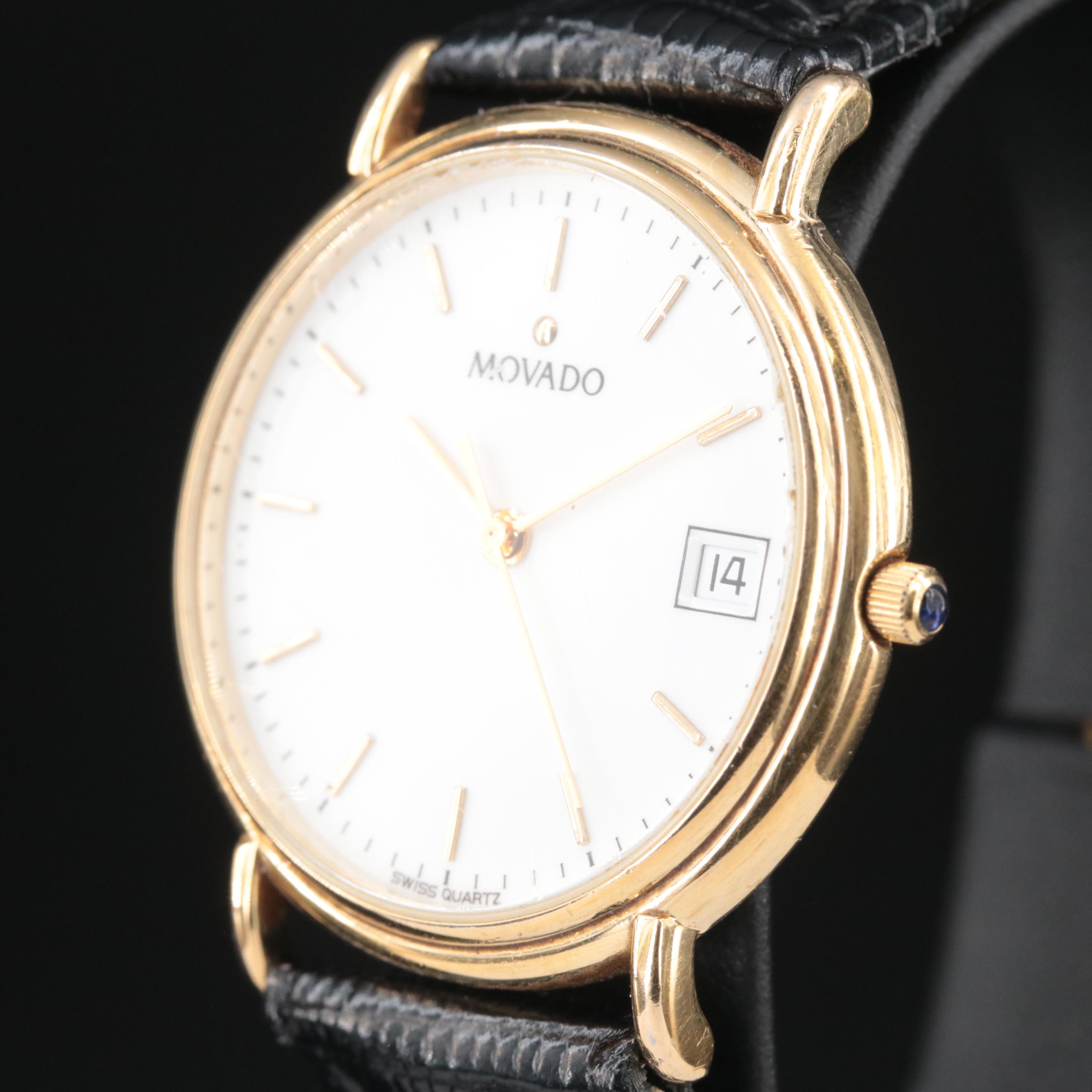 Movado Yellow Tone Quartz, Date Watch