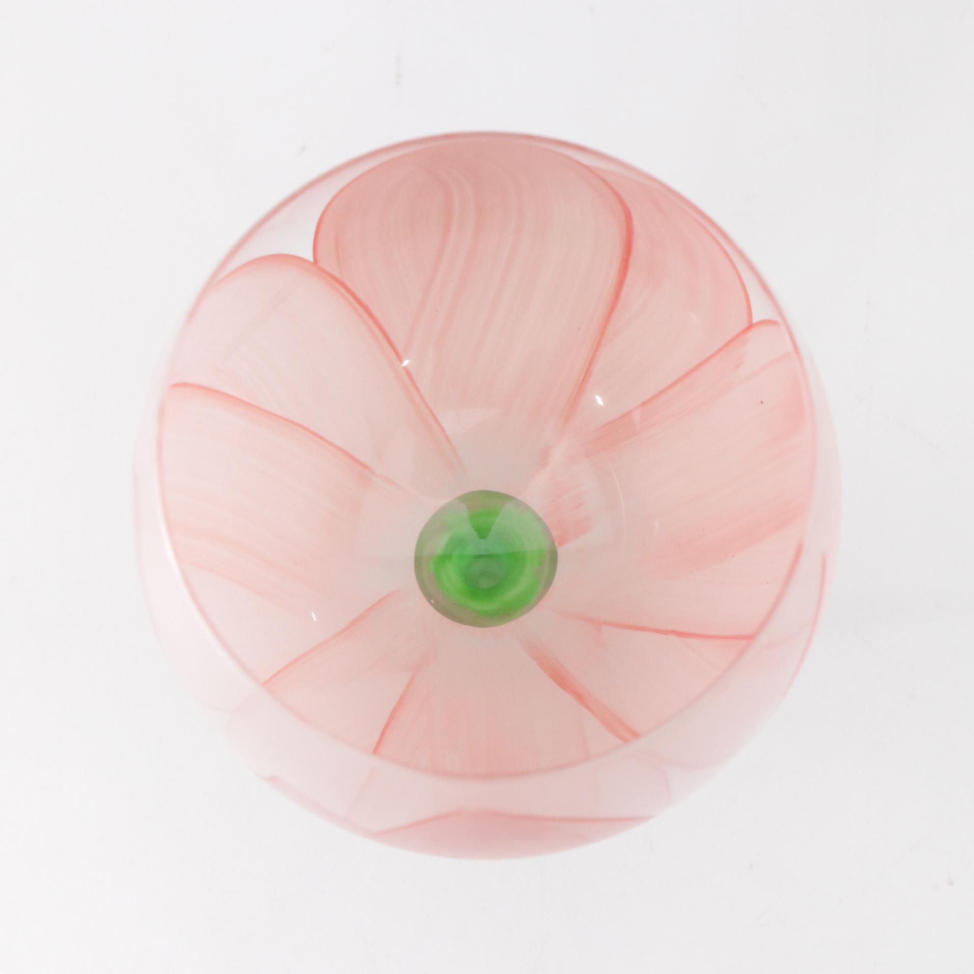 Gloria Vanderbilt Hand-Painted Tulip Wine Glasses and Water Goblets, 1970s