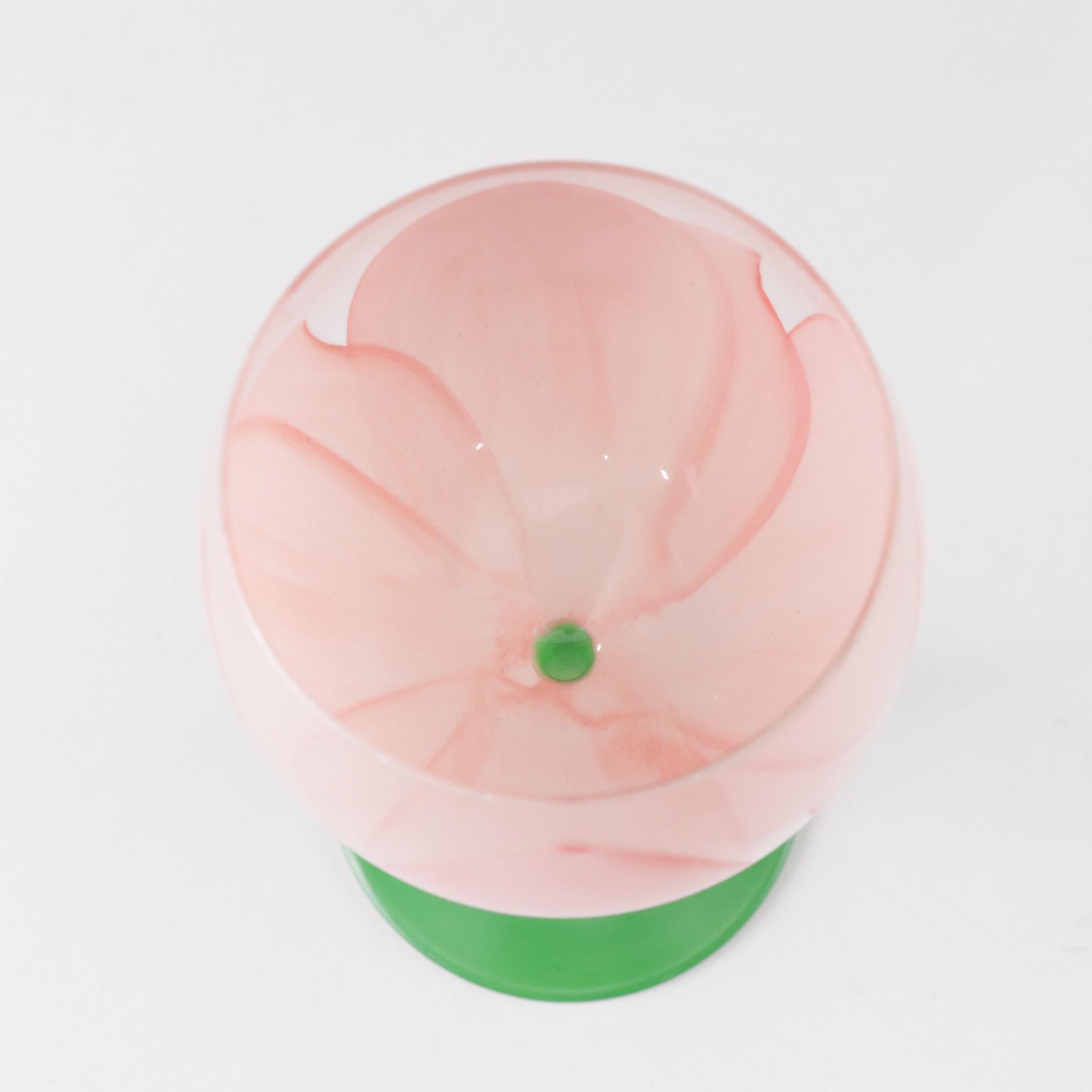 Gloria Vanderbilt Hand-Painted Tulip Wine Glasses and Water Goblets, 1970s