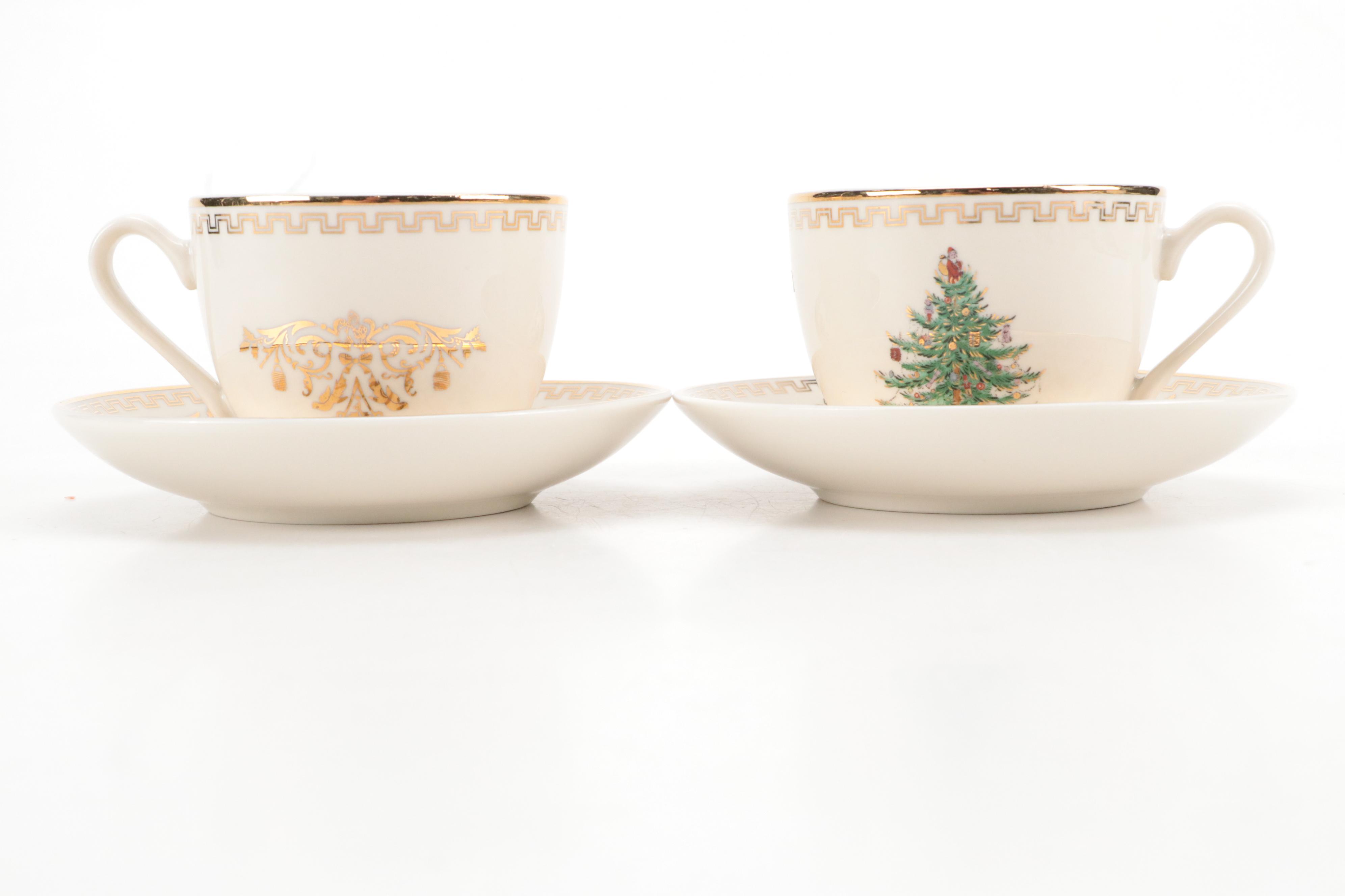 Spode 75th Anniversary "Christmas Tree Gold" Porcelain Plates and More