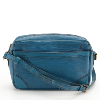 Louis Vuitton Trocadero Crossbody Bag in Blue Epi and Smooth Leather