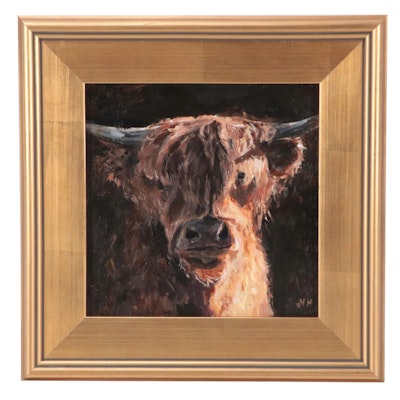 Oil Painting of Highland Cow, 1998