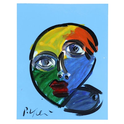 Peter Robert Keil Abstract Acrylic Portrait