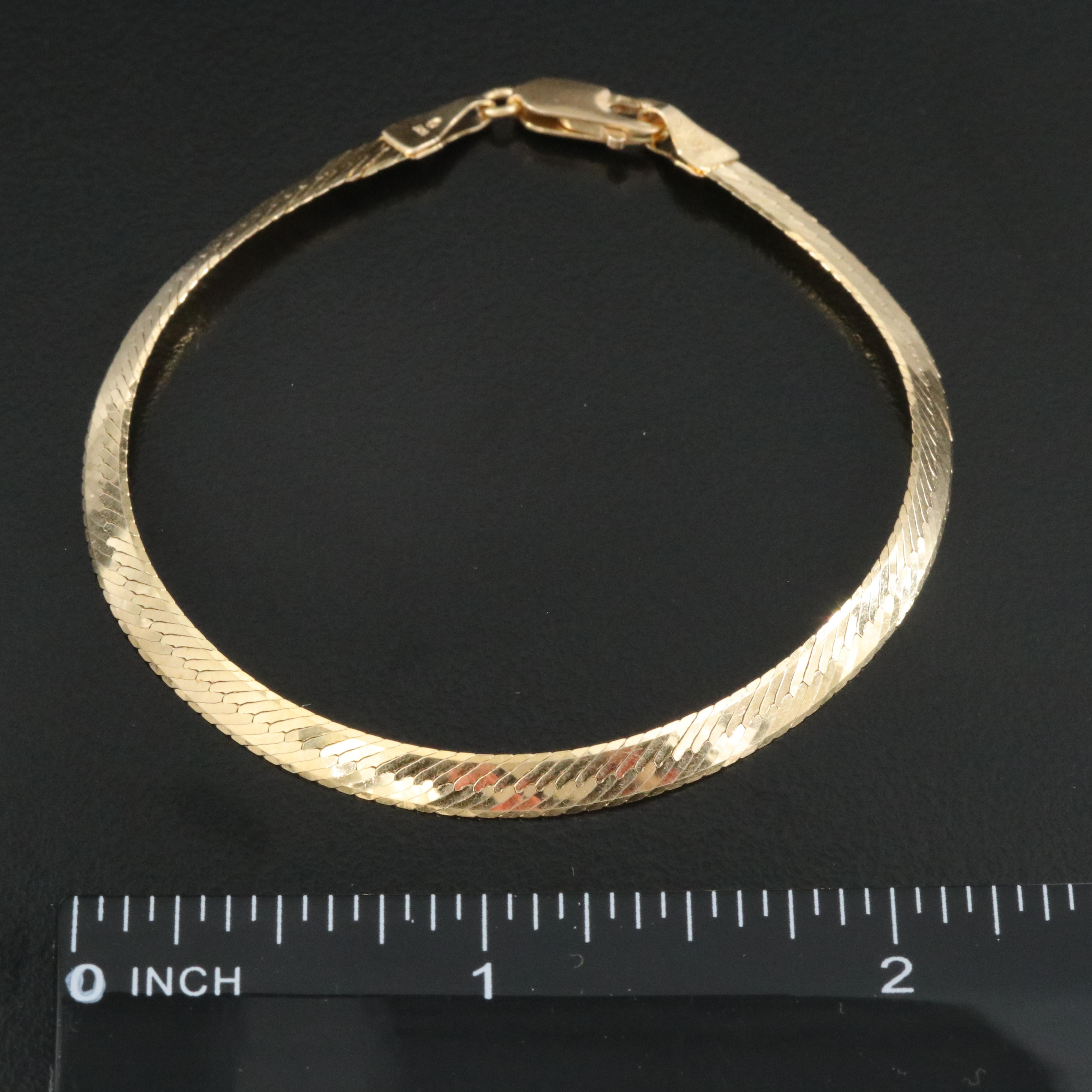 Italian 14K Herringbone Bracelet