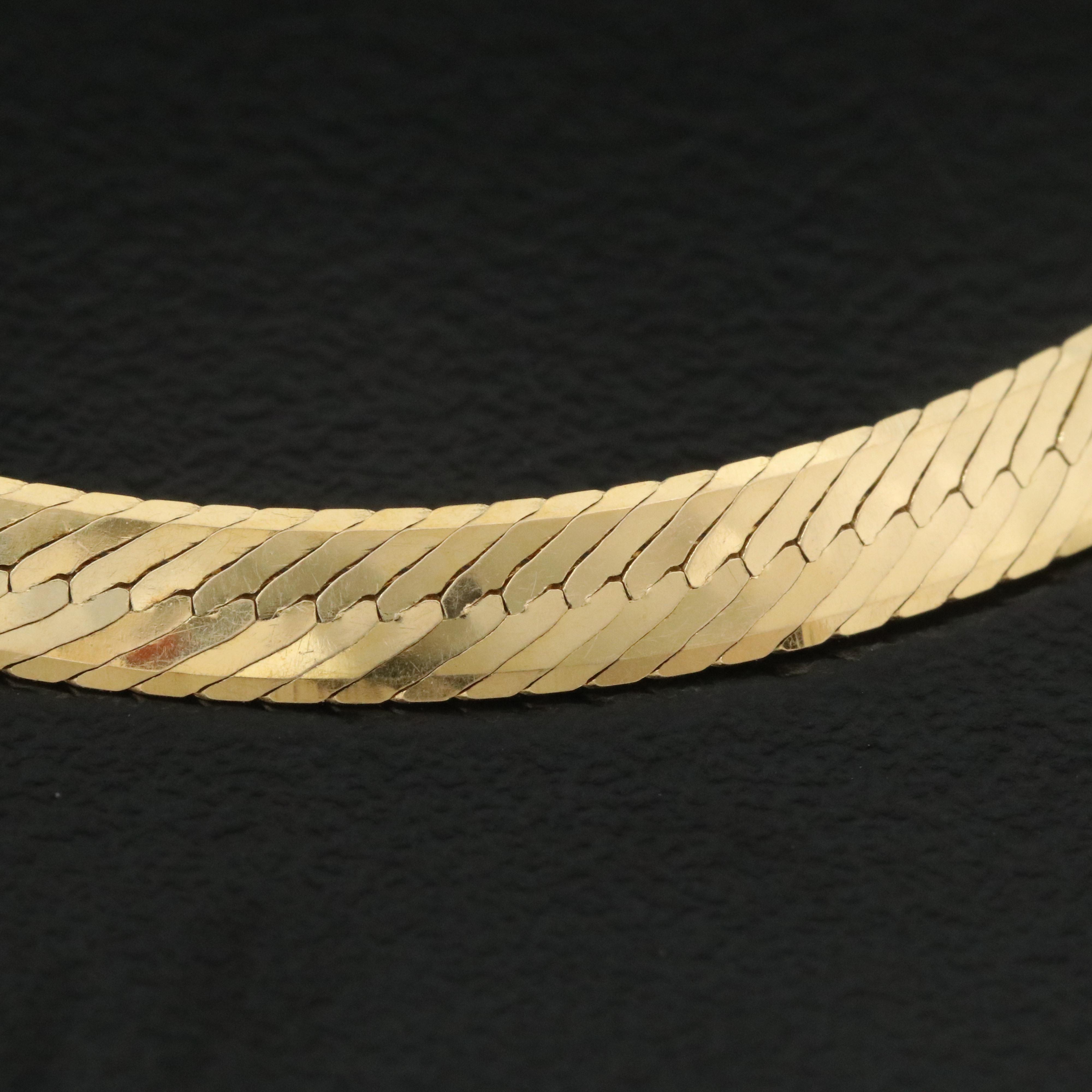Italian 14K Herringbone Bracelet