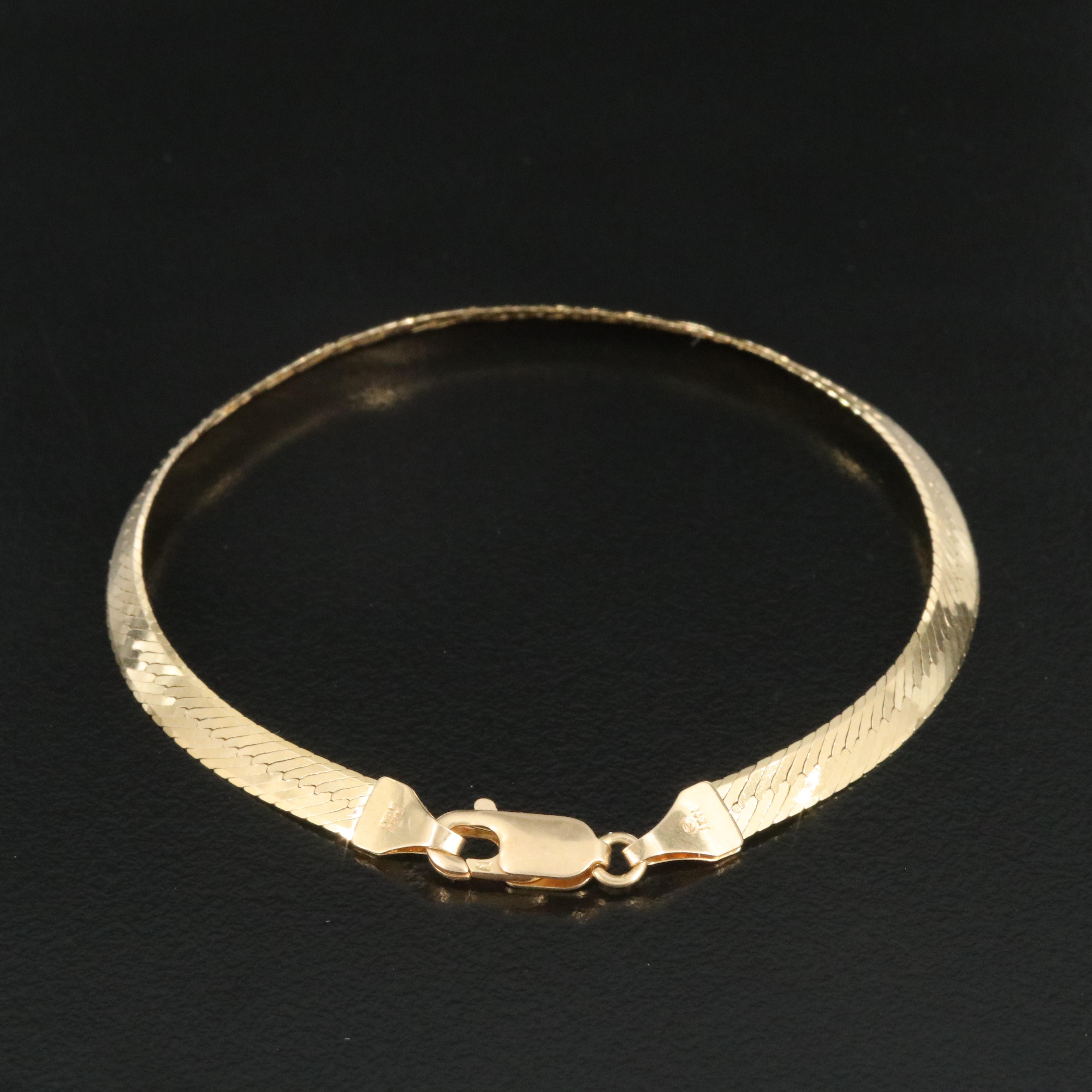 Italian 14K Herringbone Bracelet