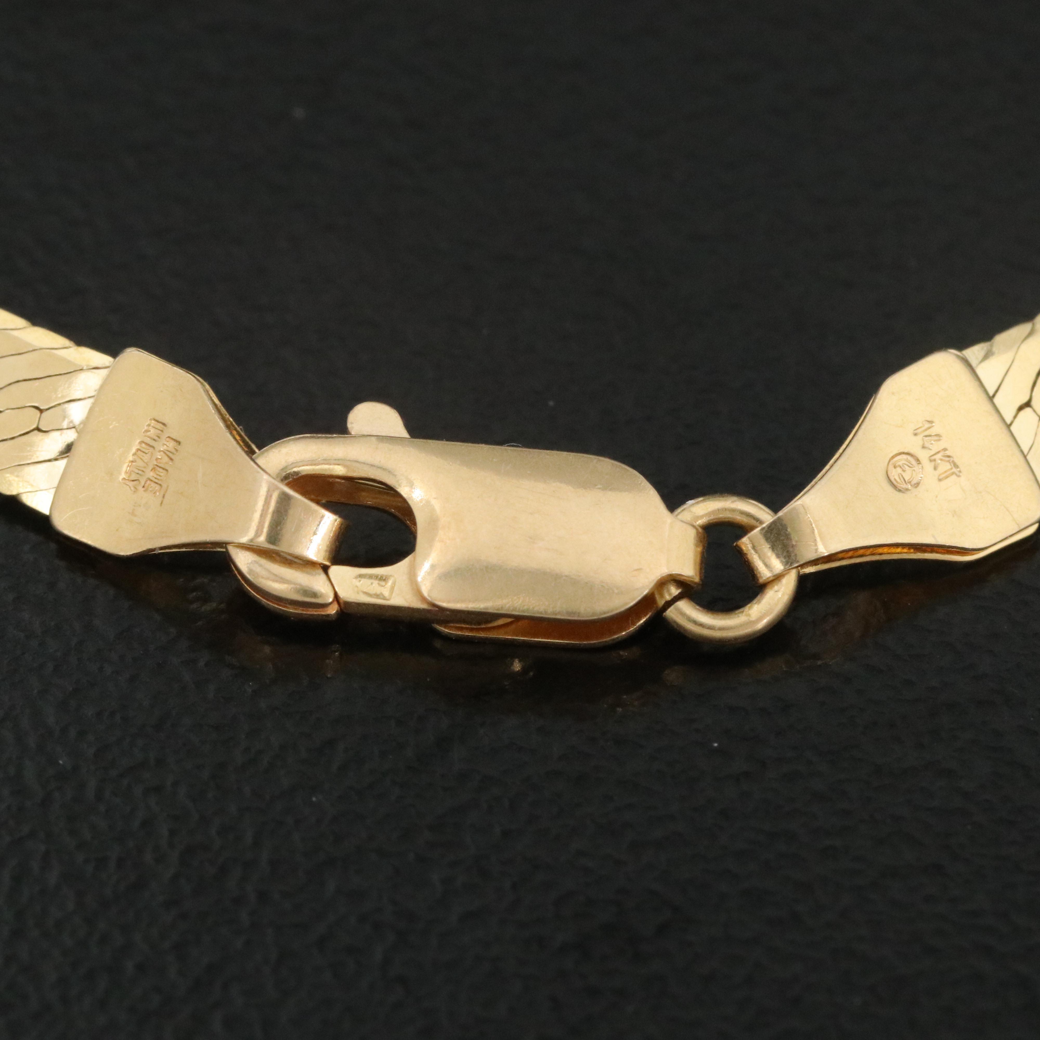 Italian 14K Herringbone Bracelet