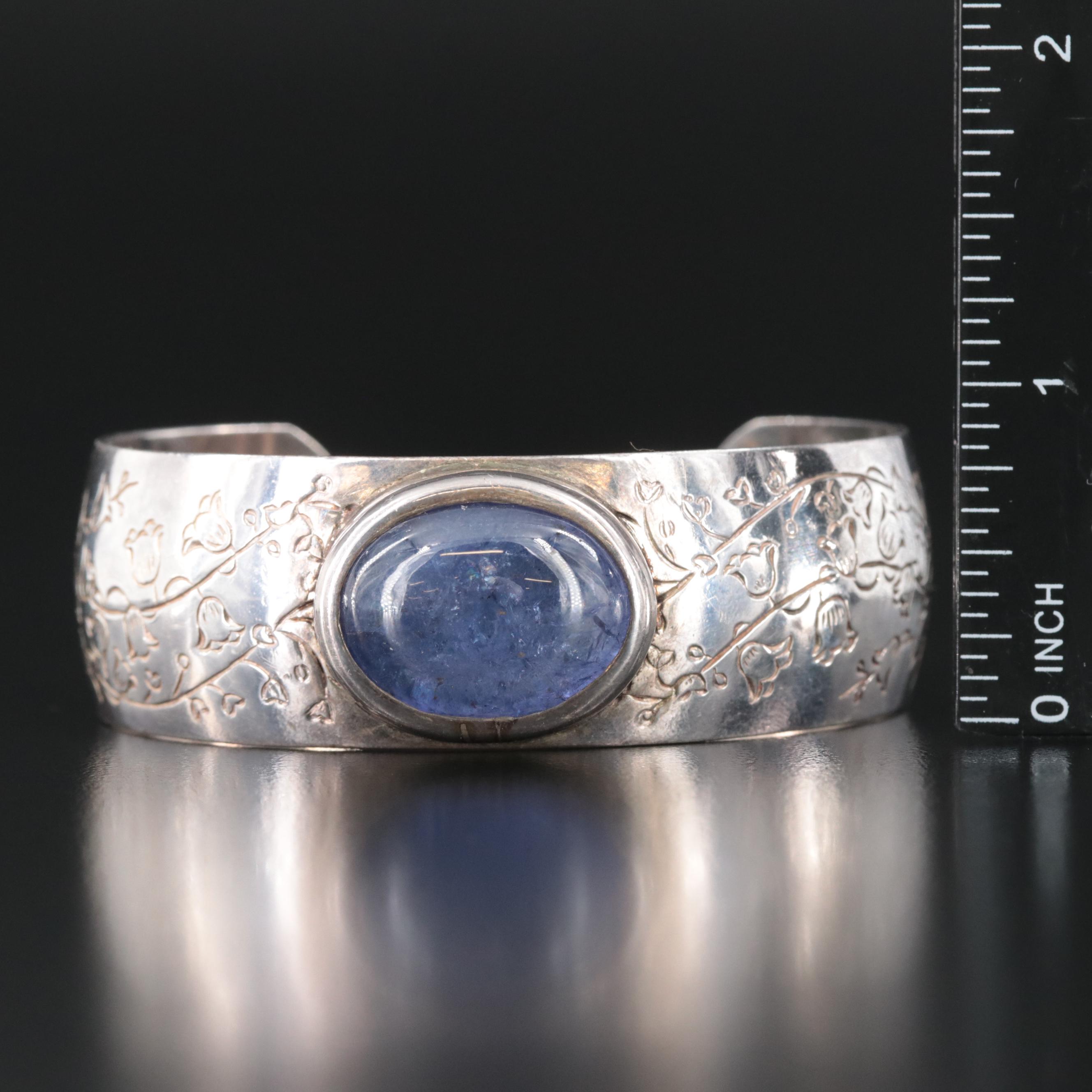 S. Kirk & Son Sterling Lily of the Valley Tanzanite Cuff