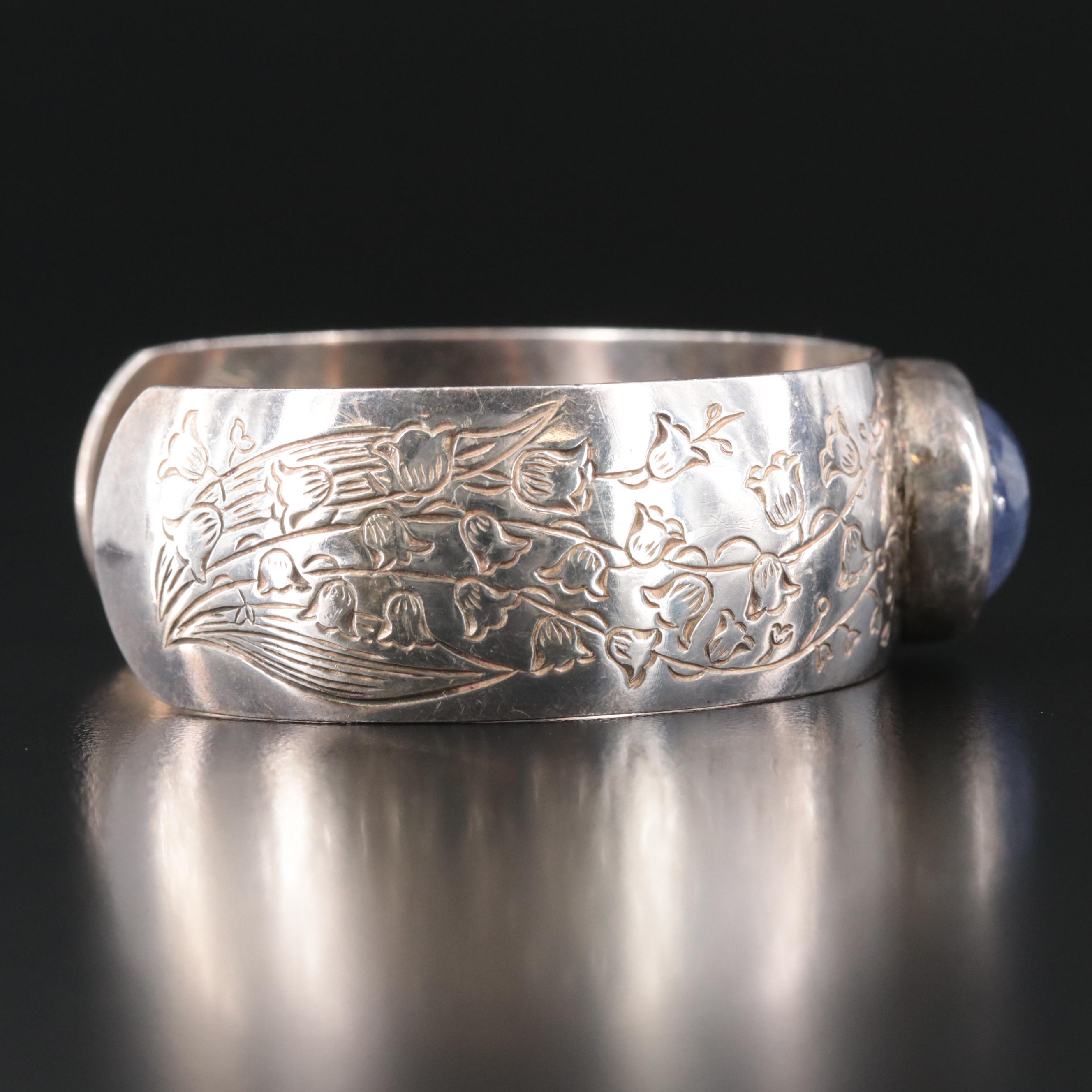 S. Kirk & Son Sterling Lily of the Valley Tanzanite Cuff