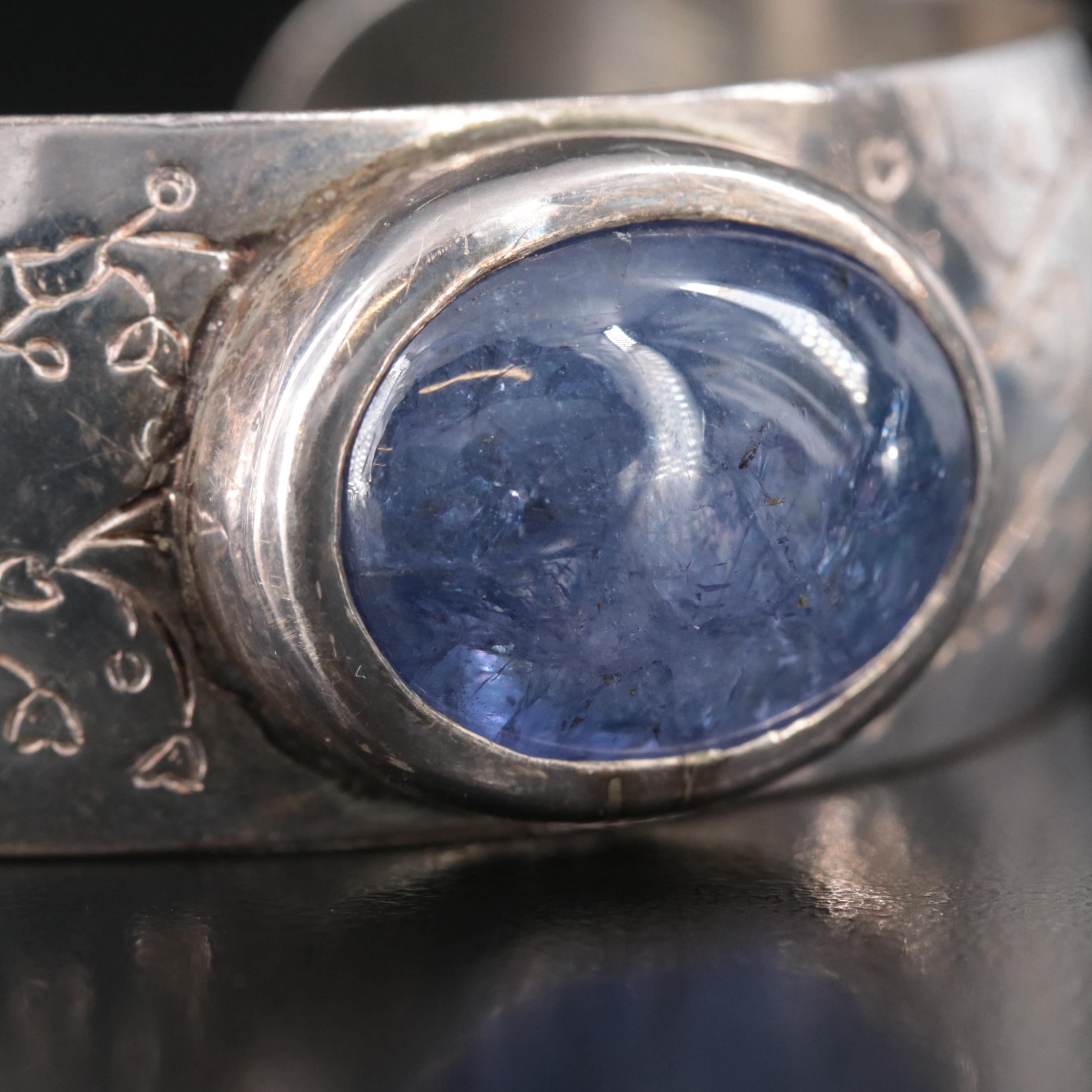 S. Kirk & Son Sterling Lily of the Valley Tanzanite Cuff