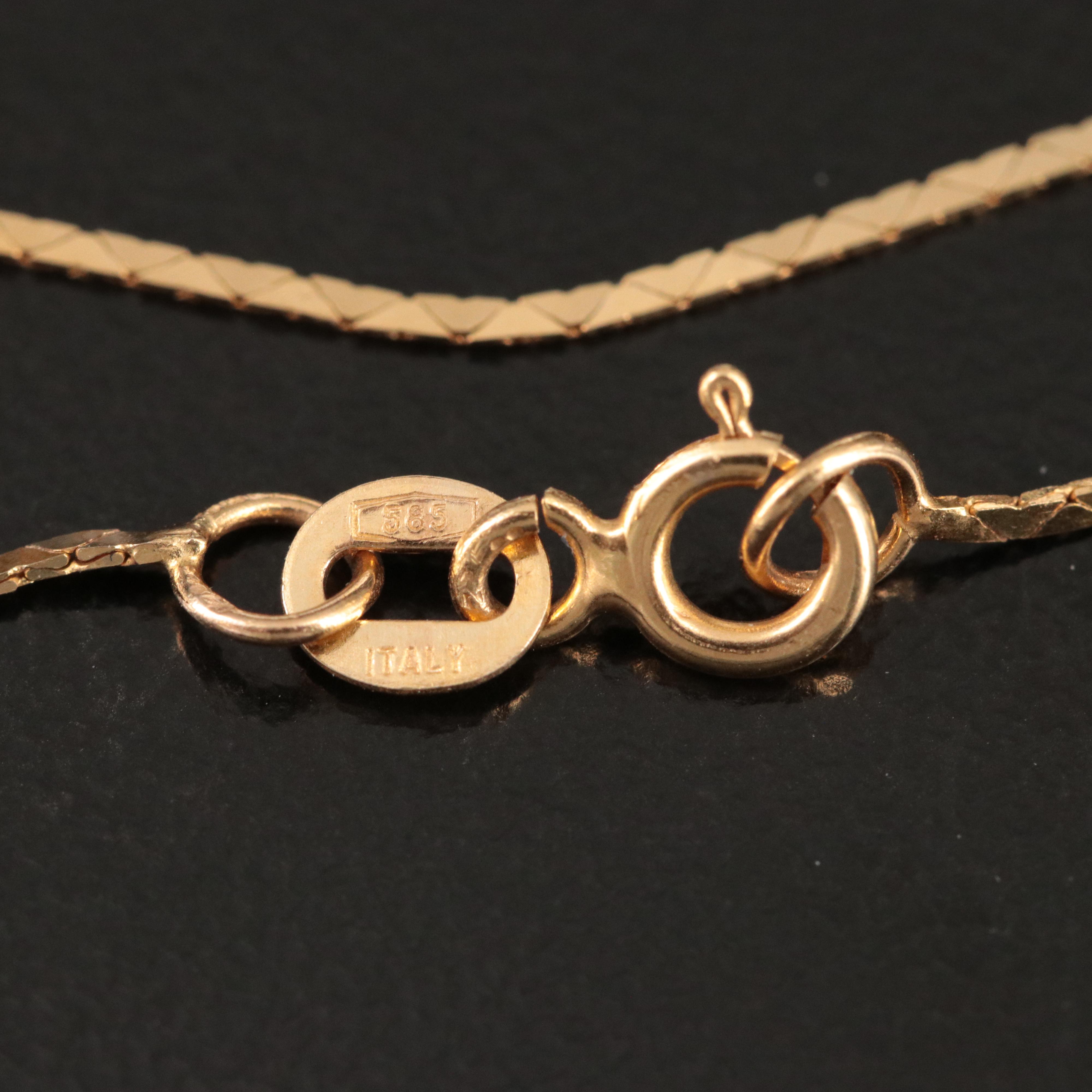 Italian 14K Cobra Chain Bracelet