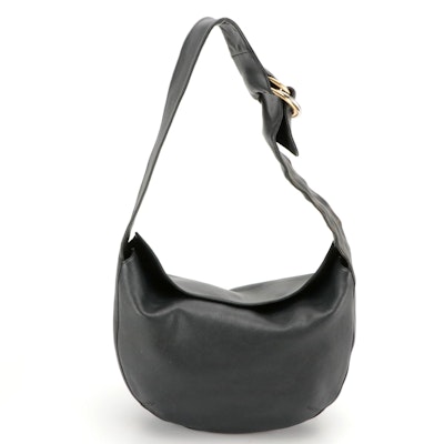 Cartier Shoulder Hobo Bag in Black Calfskin Leather