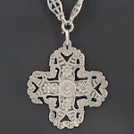 Italian Fratelli Coppini 800 Silver Renaissance Revival Cross Necklace