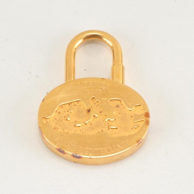 Hermès Anée Méditerranée Gold Tone Lock Bag Charm