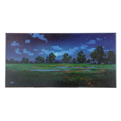 Douglas “Bumo” Johnpeer Landscape Oil Painting, 2024