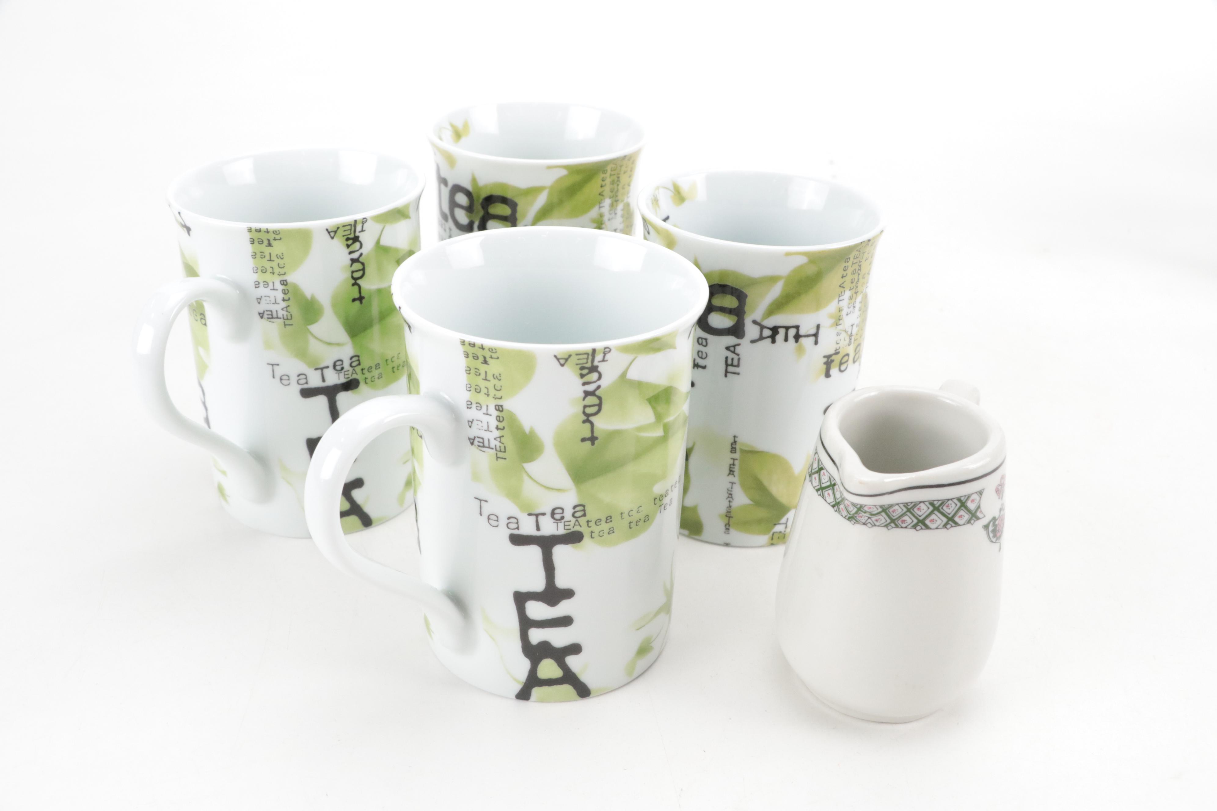 Wedgwood "Summer Dream Verde" Ceramic Coffee Pot with More Green Tea Serveware