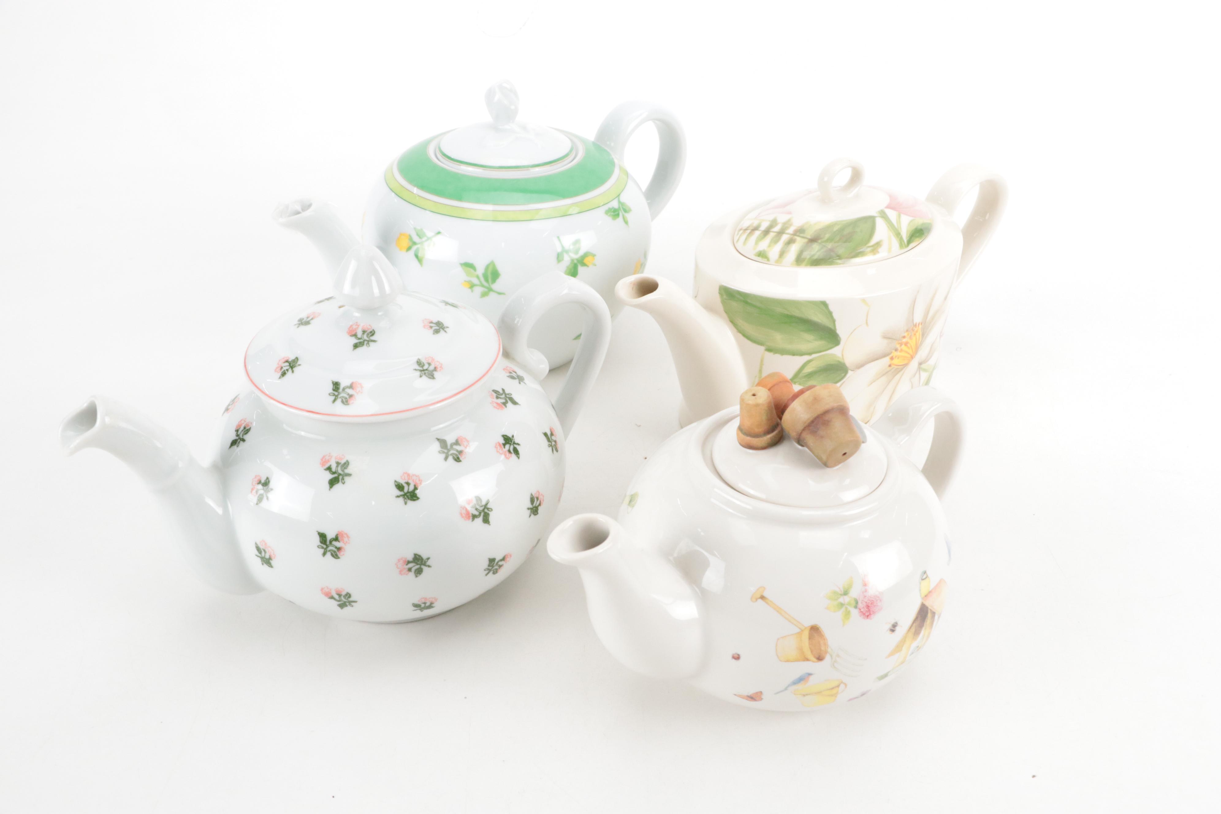 Wedgwood "Summer Dream Verde" Ceramic Coffee Pot with More Green Tea Serveware