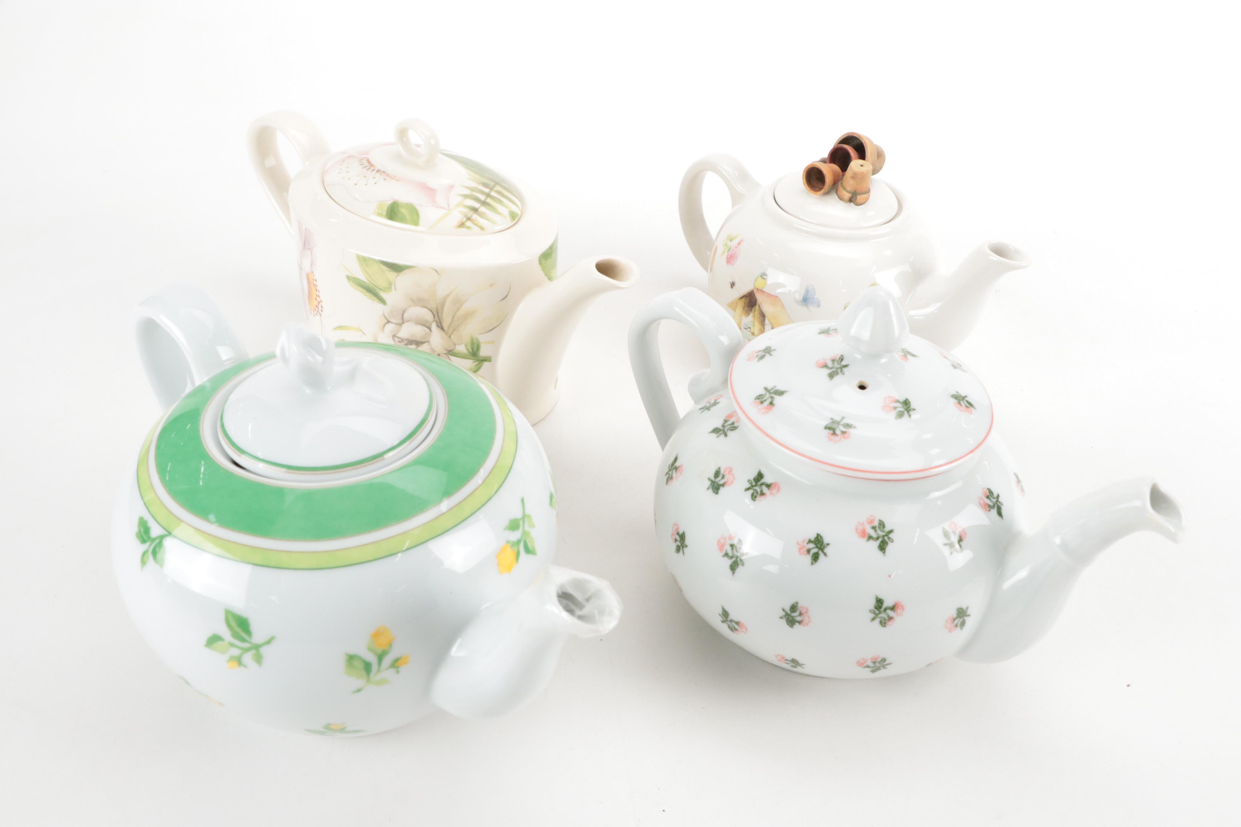 Wedgwood "Summer Dream Verde" Ceramic Coffee Pot with More Green Tea Serveware