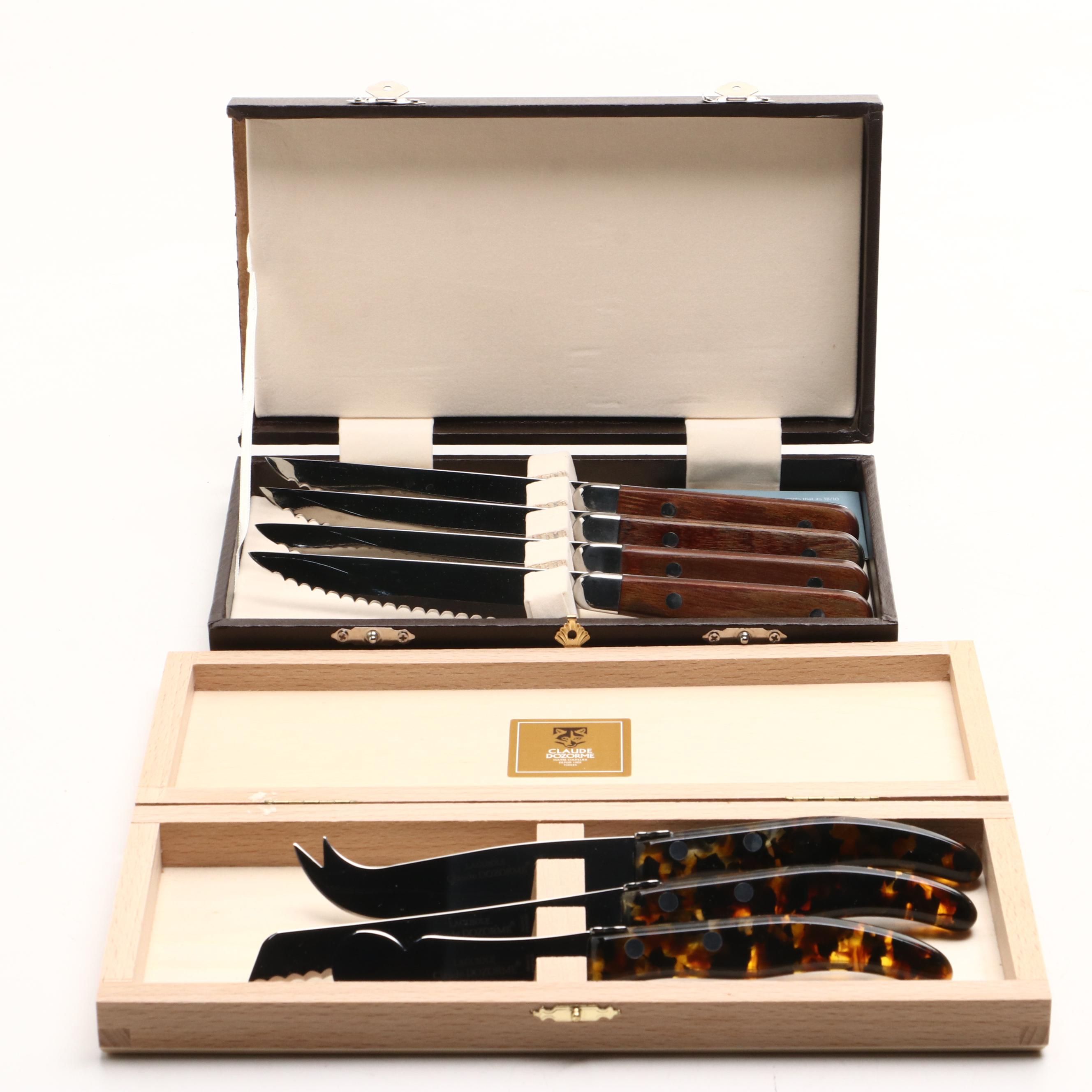 Laguiole Acrylic Handled Breakfast Set and Reed & Barton Steak Knives
