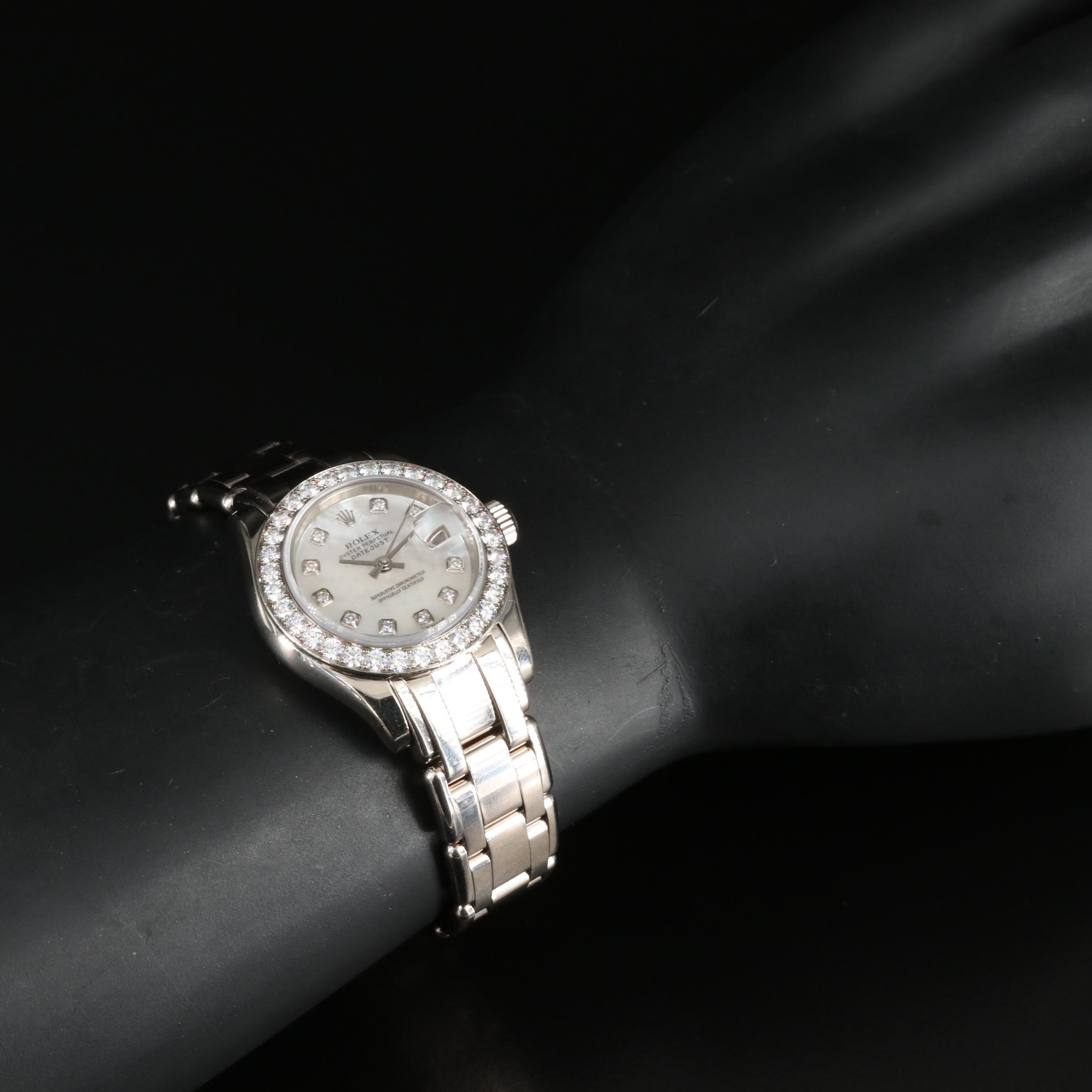 2000 Rolex Pearlmaster 1.54 CTW Factory Diamond Dial & Bezel 18K Gold Watch