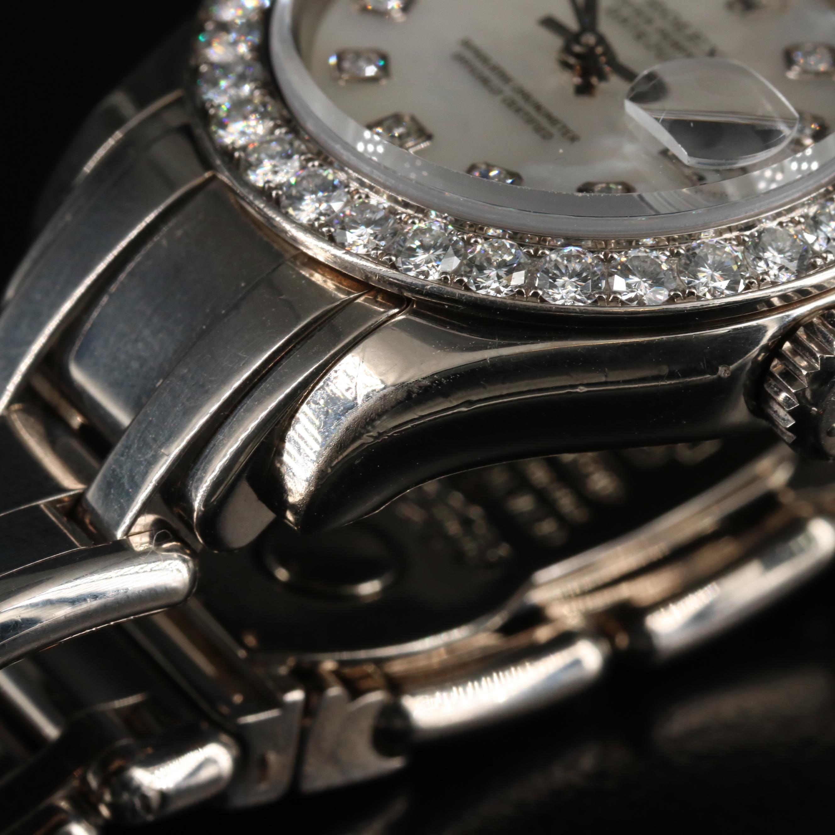 2000 Rolex Pearlmaster 1.54 CTW Factory Diamond Dial & Bezel 18K Gold Watch