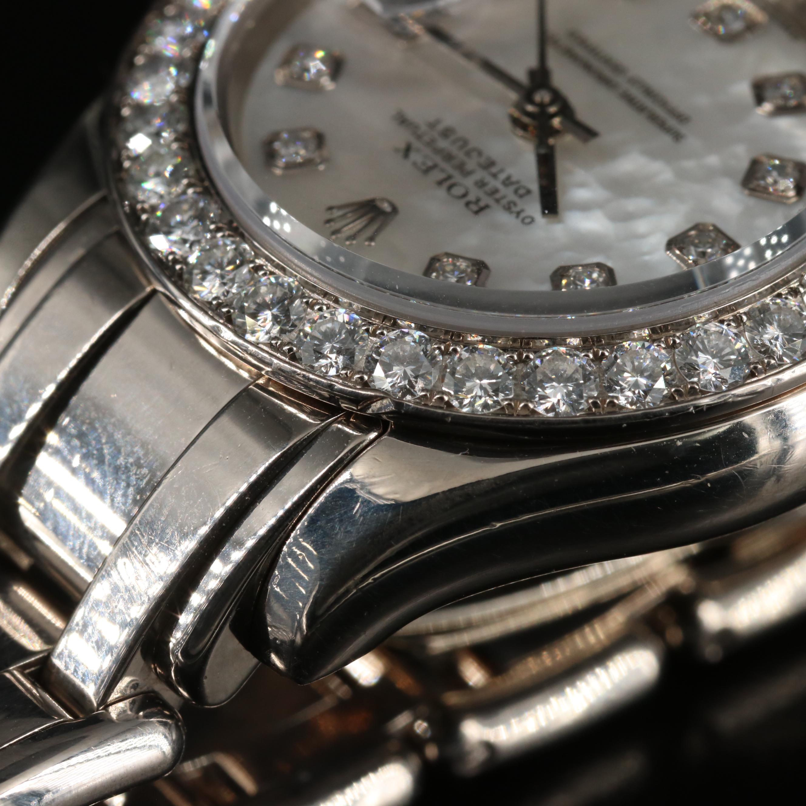 2000 Rolex Pearlmaster 1.54 CTW Factory Diamond Dial & Bezel 18K Gold Watch