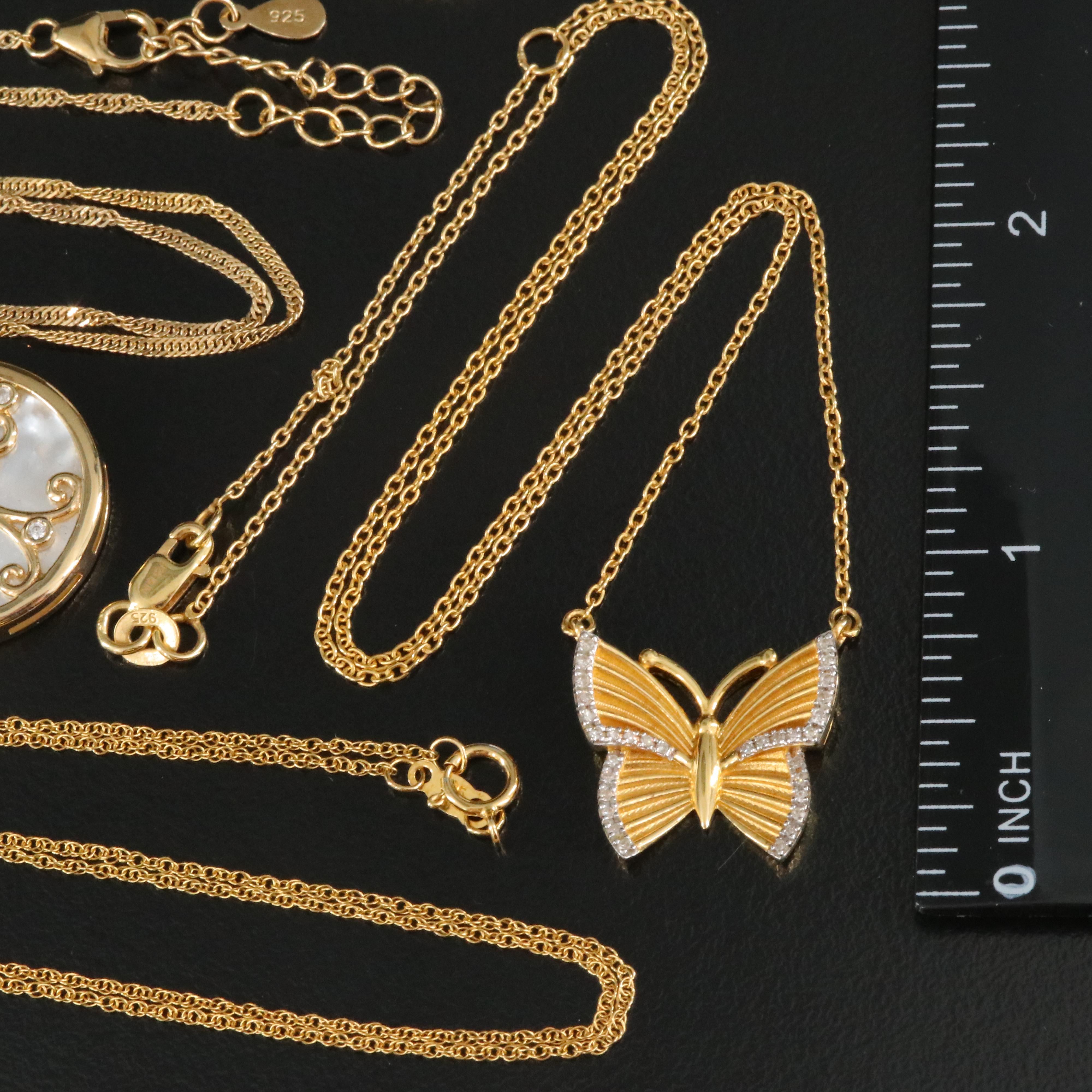 Sterling Jewelry Including Mother of Pearl, Pearl and Diamond