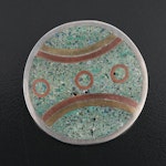 Mexican Sterling Inlay Converter Brooch with Copper and Brass Accents