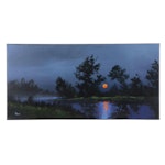 Douglas “Bumo” Johnpeer Marsh Landscape Oil Painting, 2024