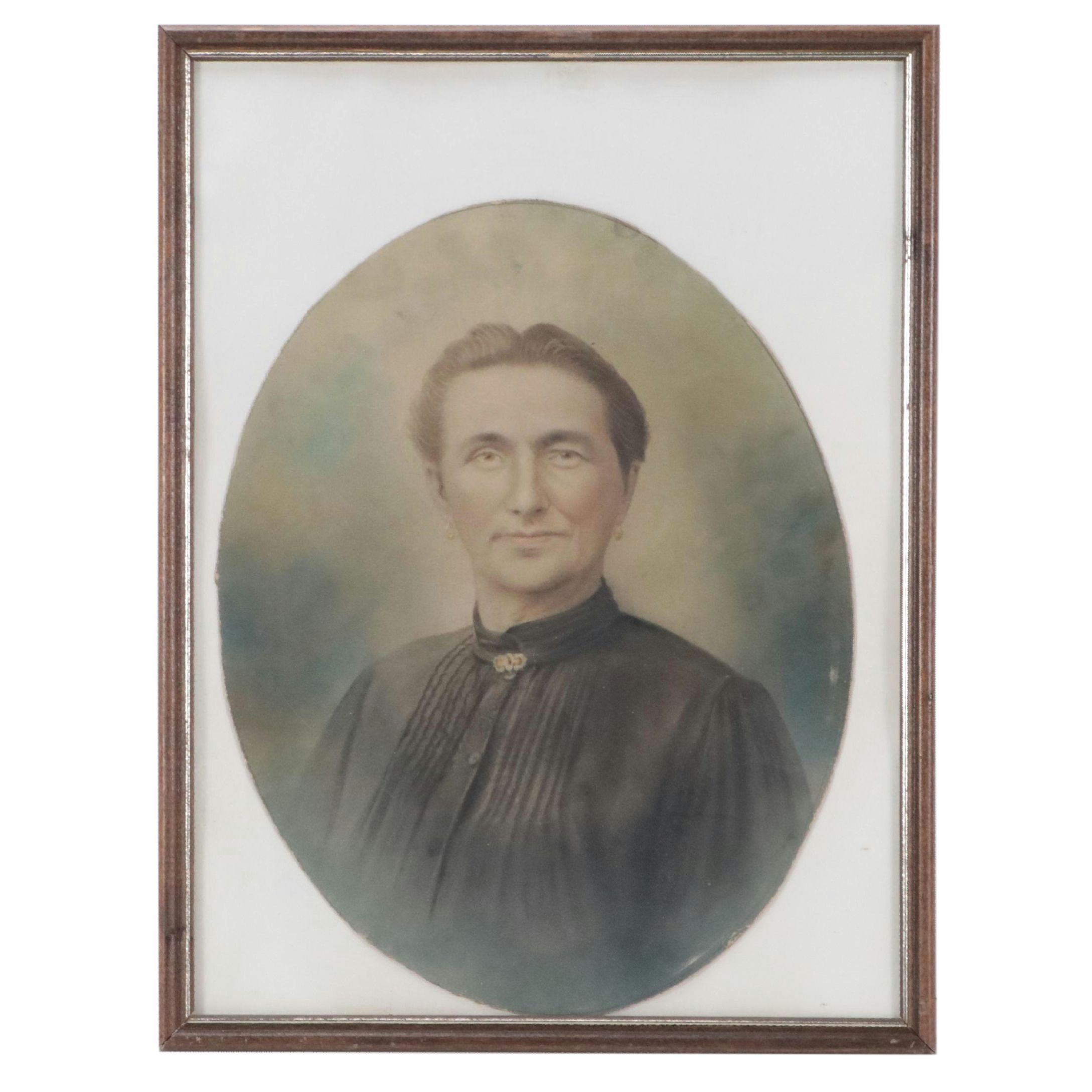 Victorian Crayon Photograph Portrait of Woman, Late 19th/Early 20th Century