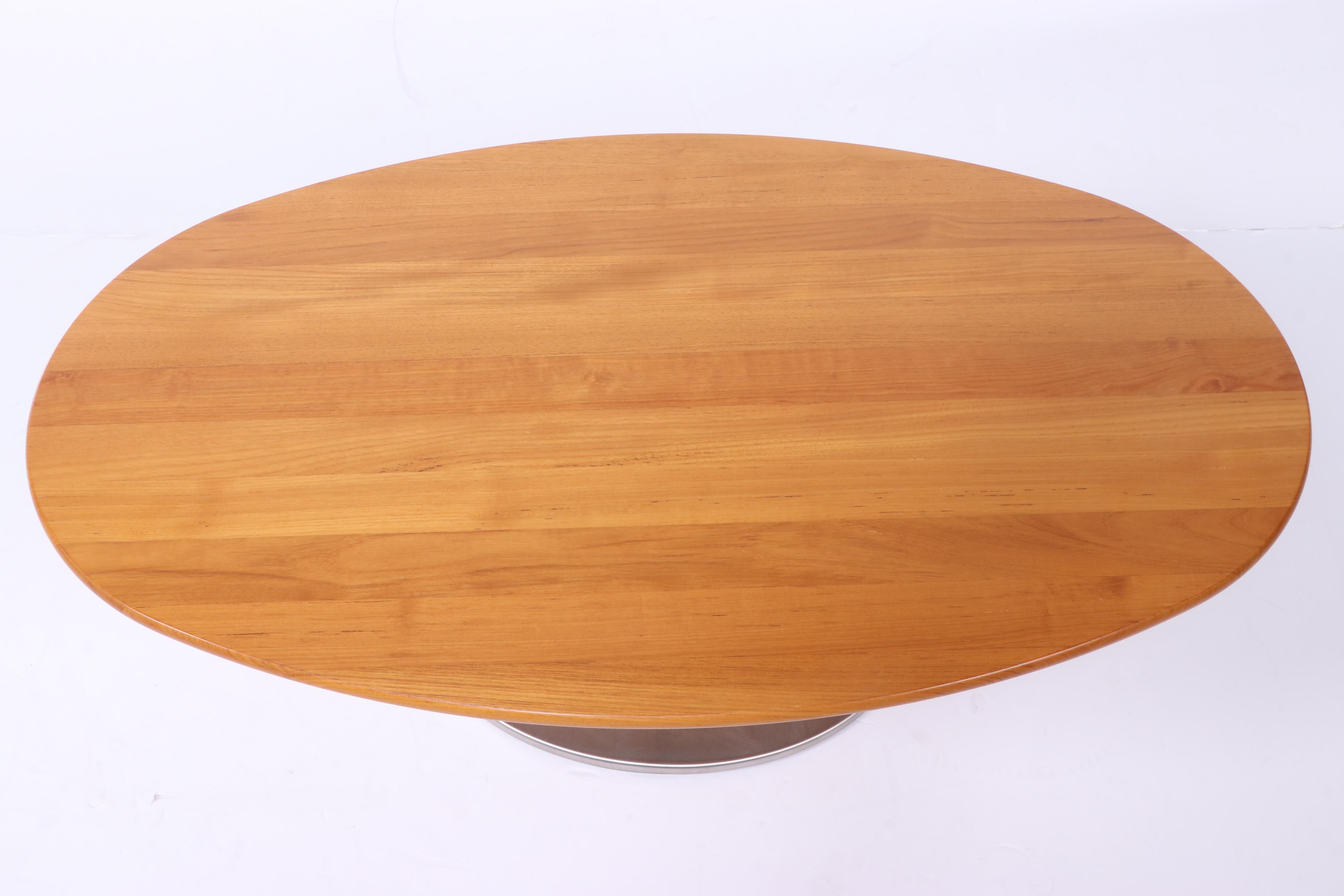 Haslev Danish Teak and Stainless Steel Coffee Table From Furniture By Otmar