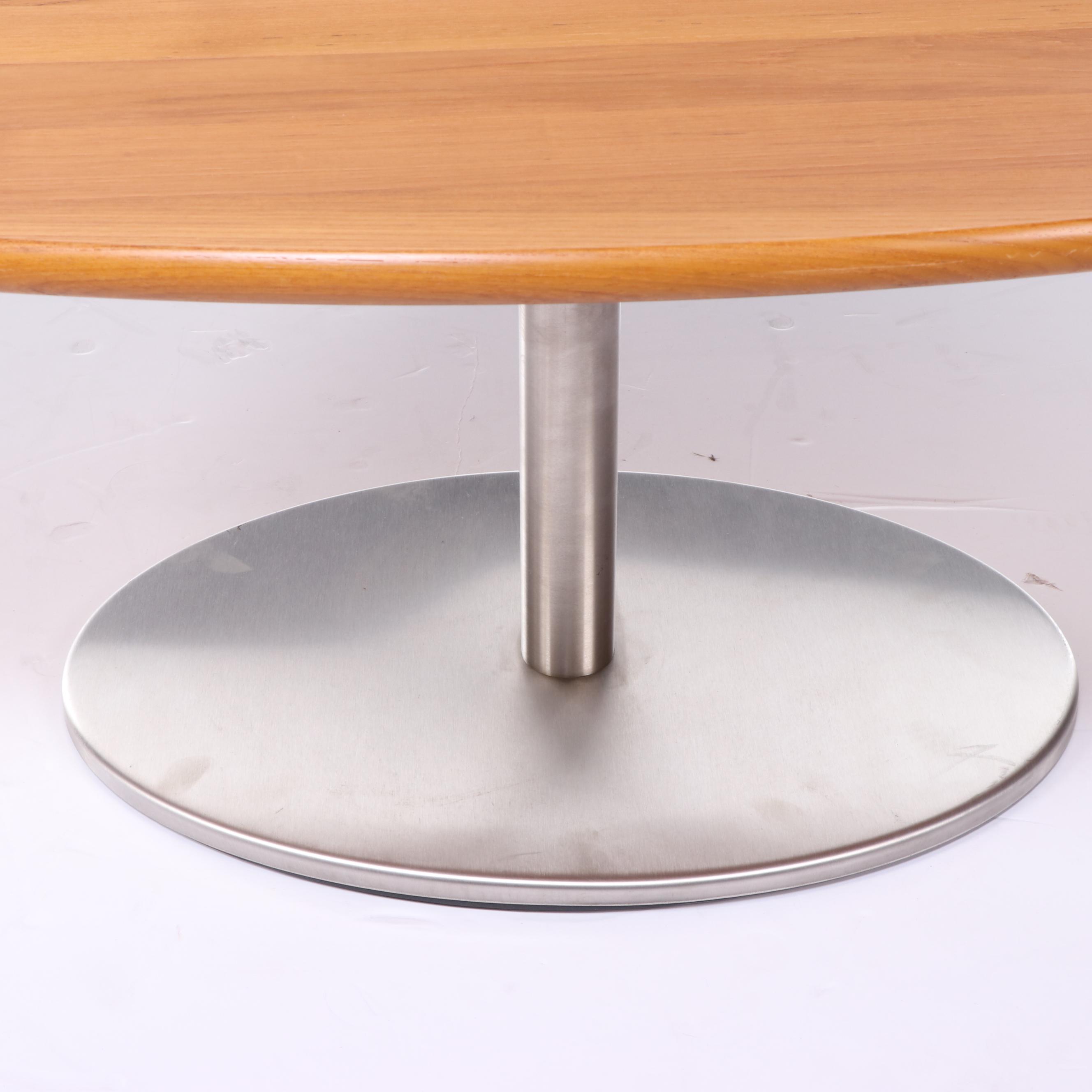 Haslev Danish Teak and Stainless Steel Coffee Table From Furniture By Otmar