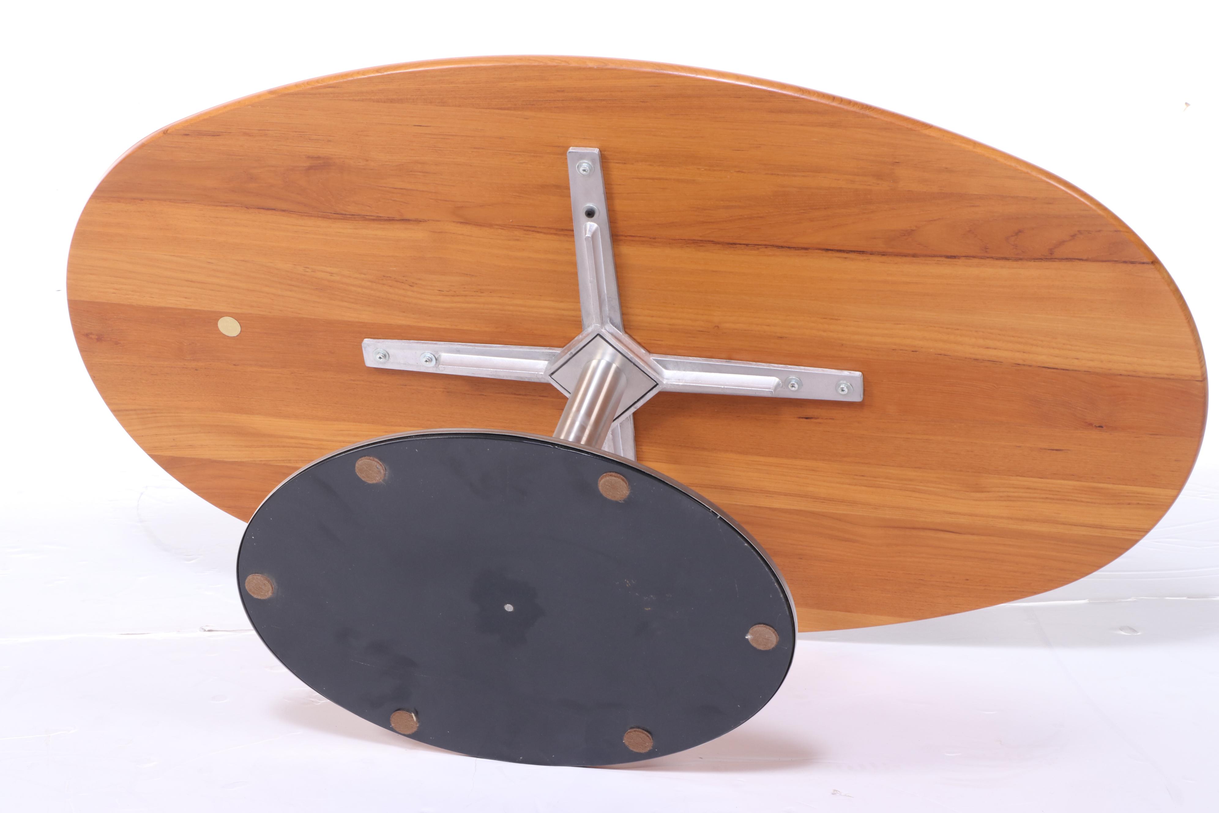 Haslev Danish Teak and Stainless Steel Coffee Table From Furniture By Otmar