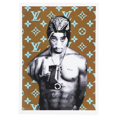 Death NYC Graphic Print of Tupac Shakur and Louis Vuitton, 2023