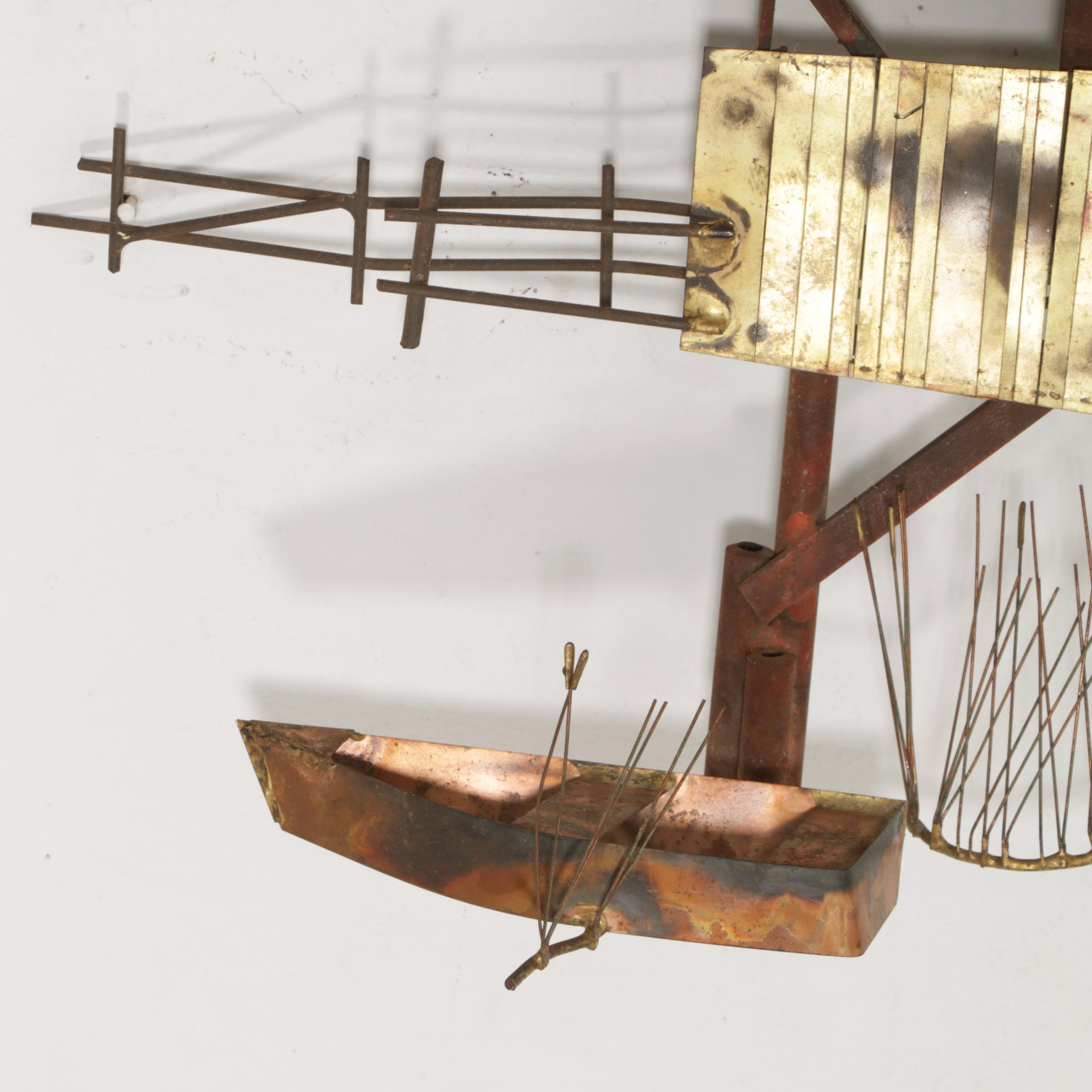 Curtis Jeré Mixed Metals Covered Bridge Wall Sculpture