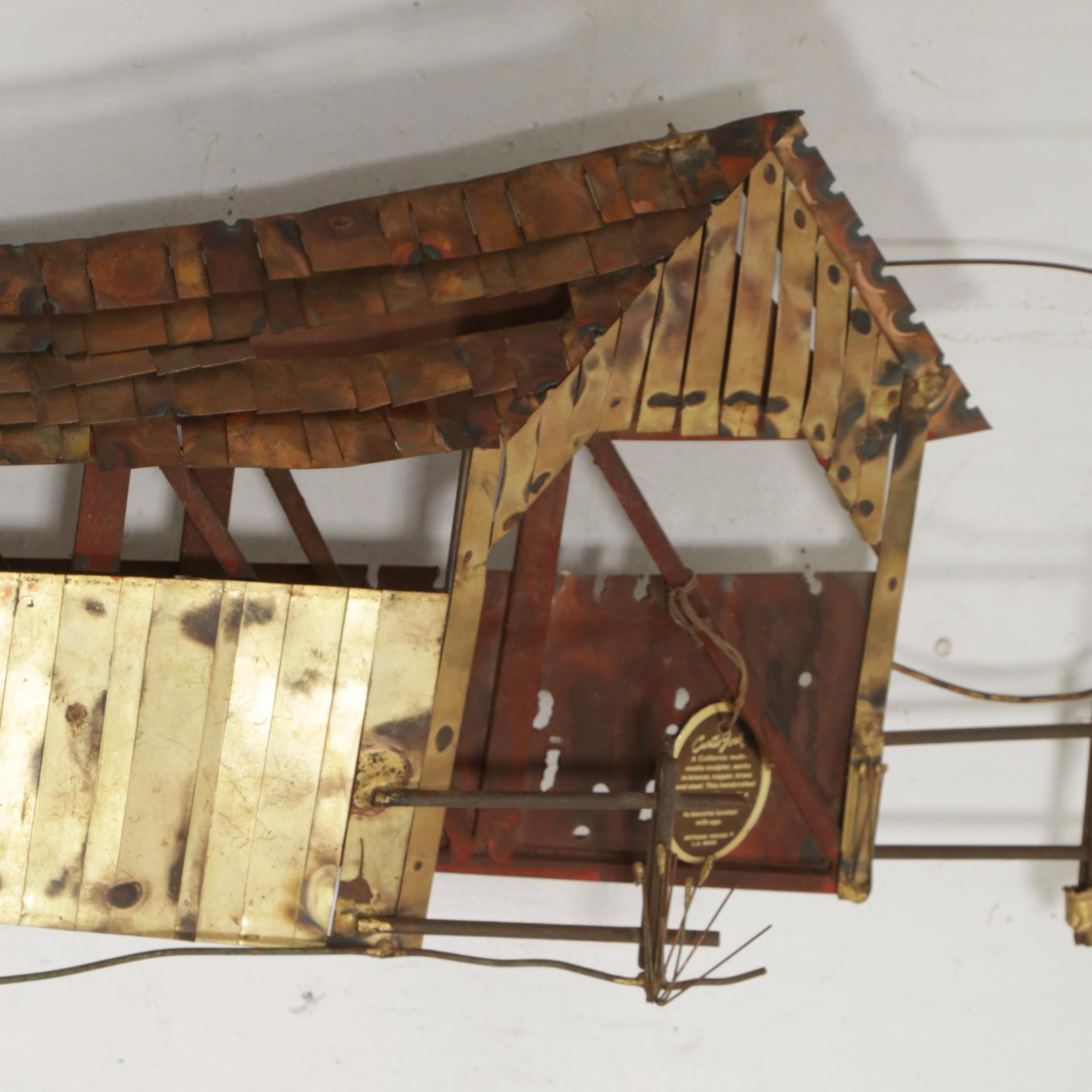 Curtis Jeré Mixed Metals Covered Bridge Wall Sculpture