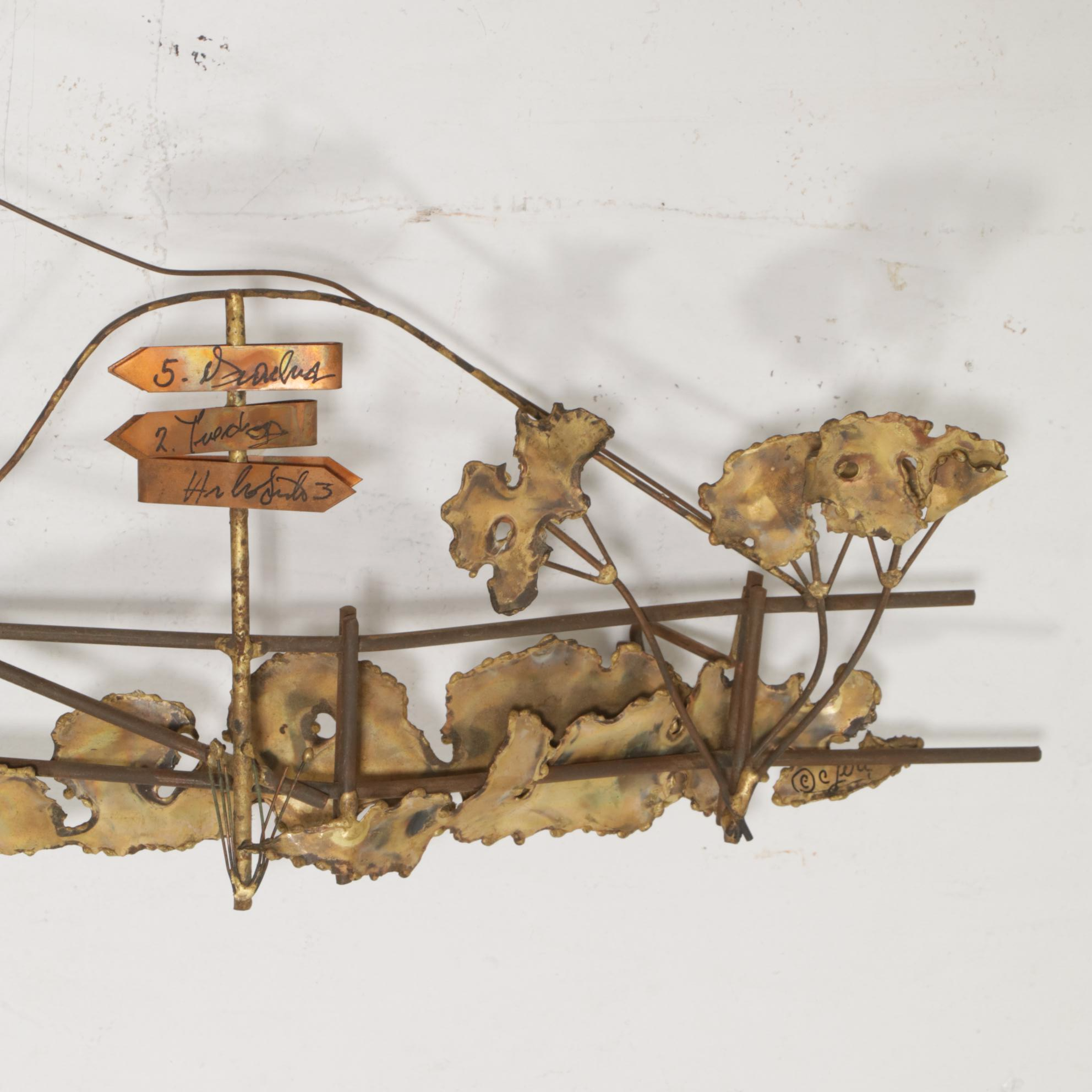 Curtis Jeré Mixed Metals Covered Bridge Wall Sculpture