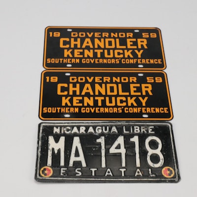 Gov. Chandler Kentucky Southern Governors' Conference and Other License Plates