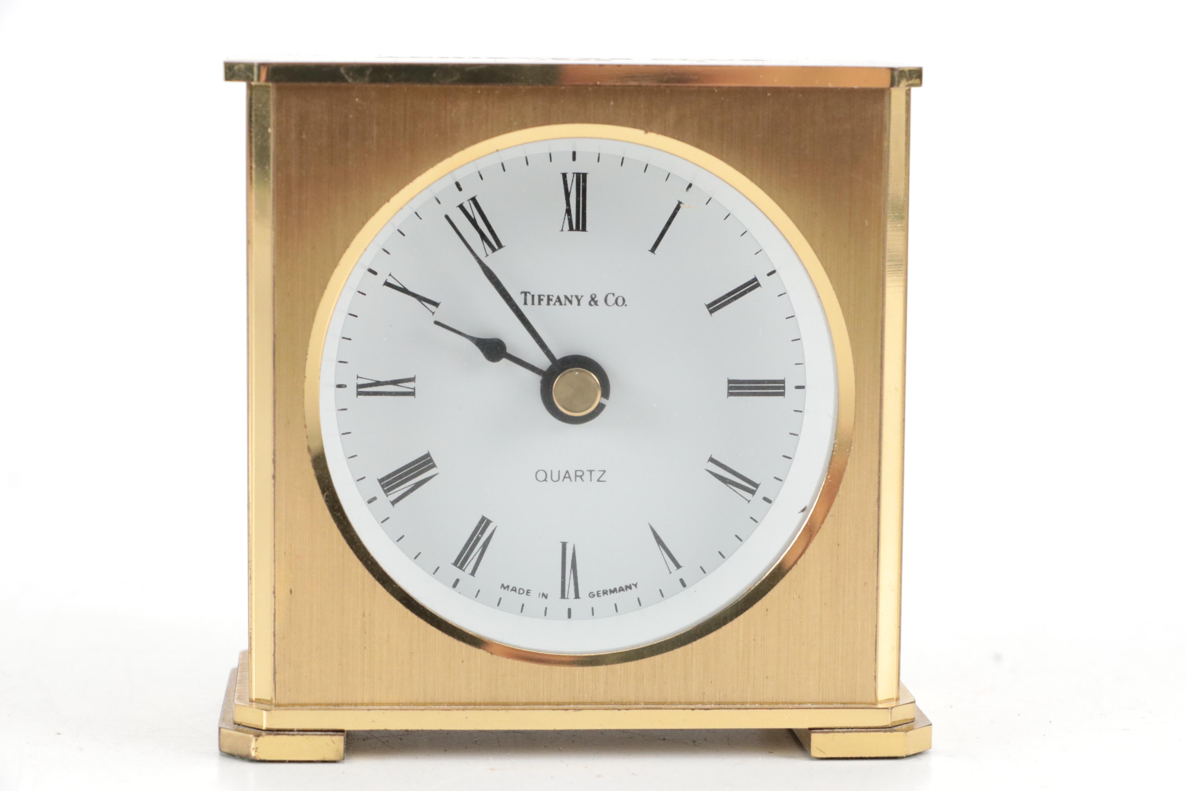 Tiffany & Co. Brass Desk Clock