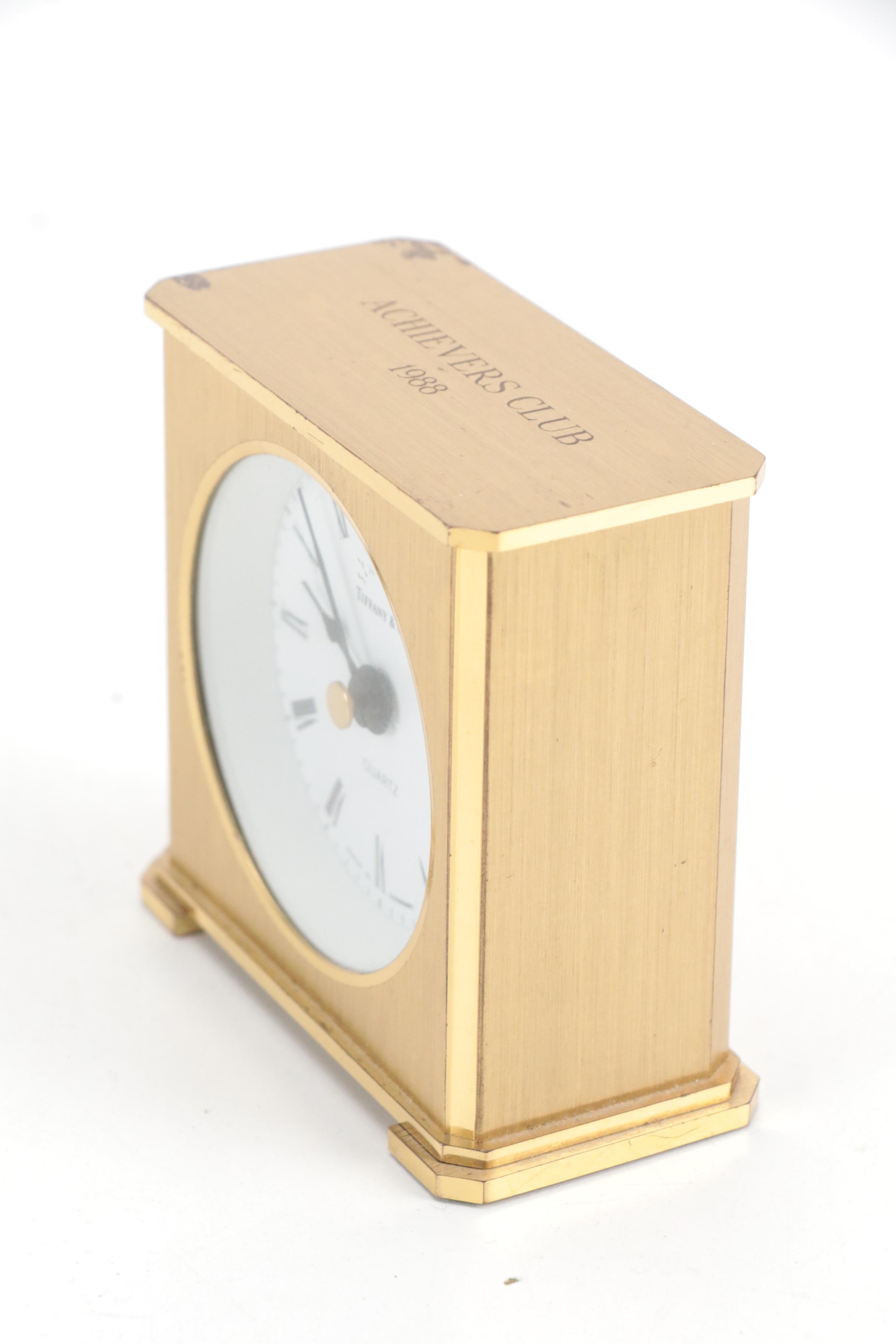 Tiffany & Co. Brass Desk Clock
