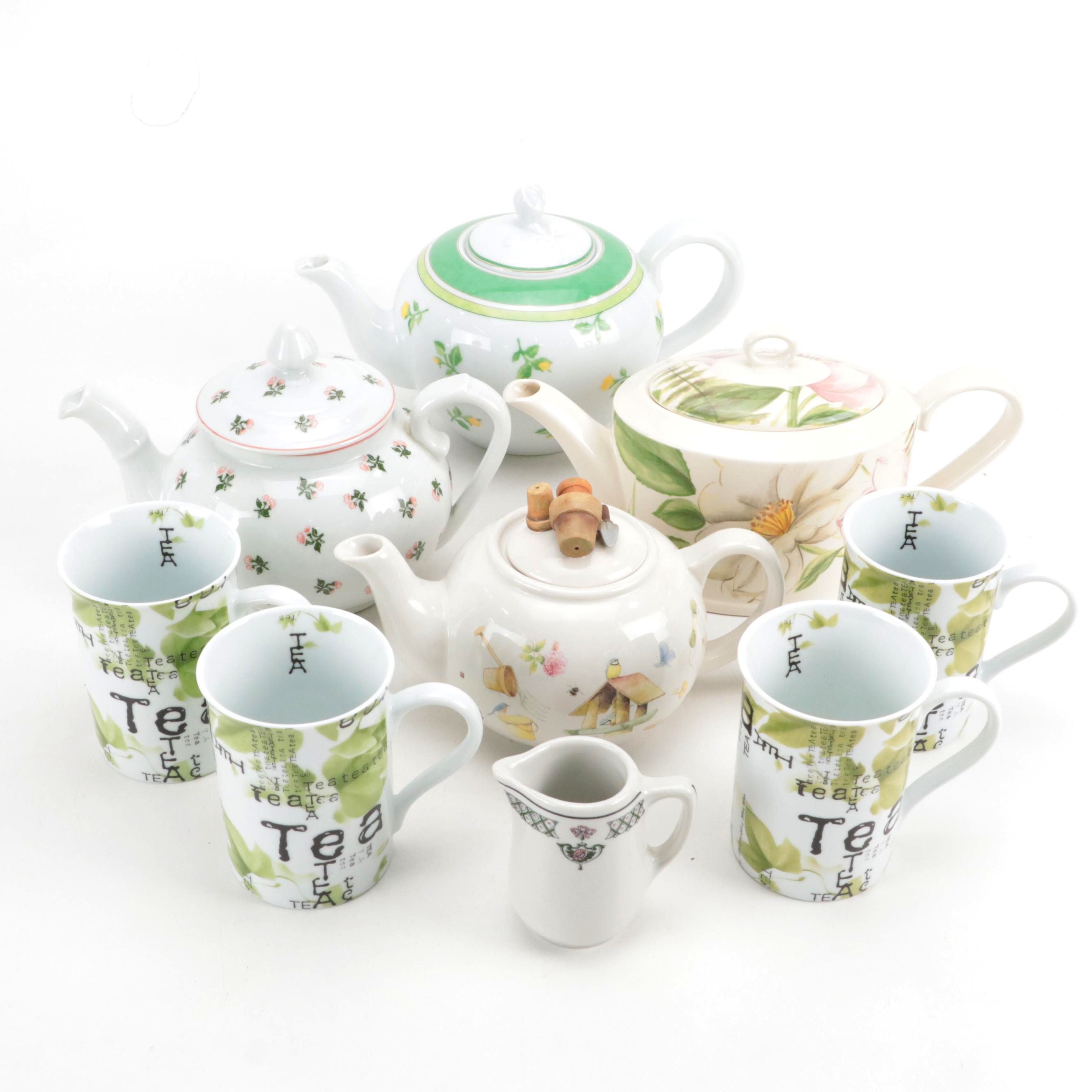 Wedgwood "Summer Dream Verde" Ceramic Coffee Pot with More Green Tea Serveware