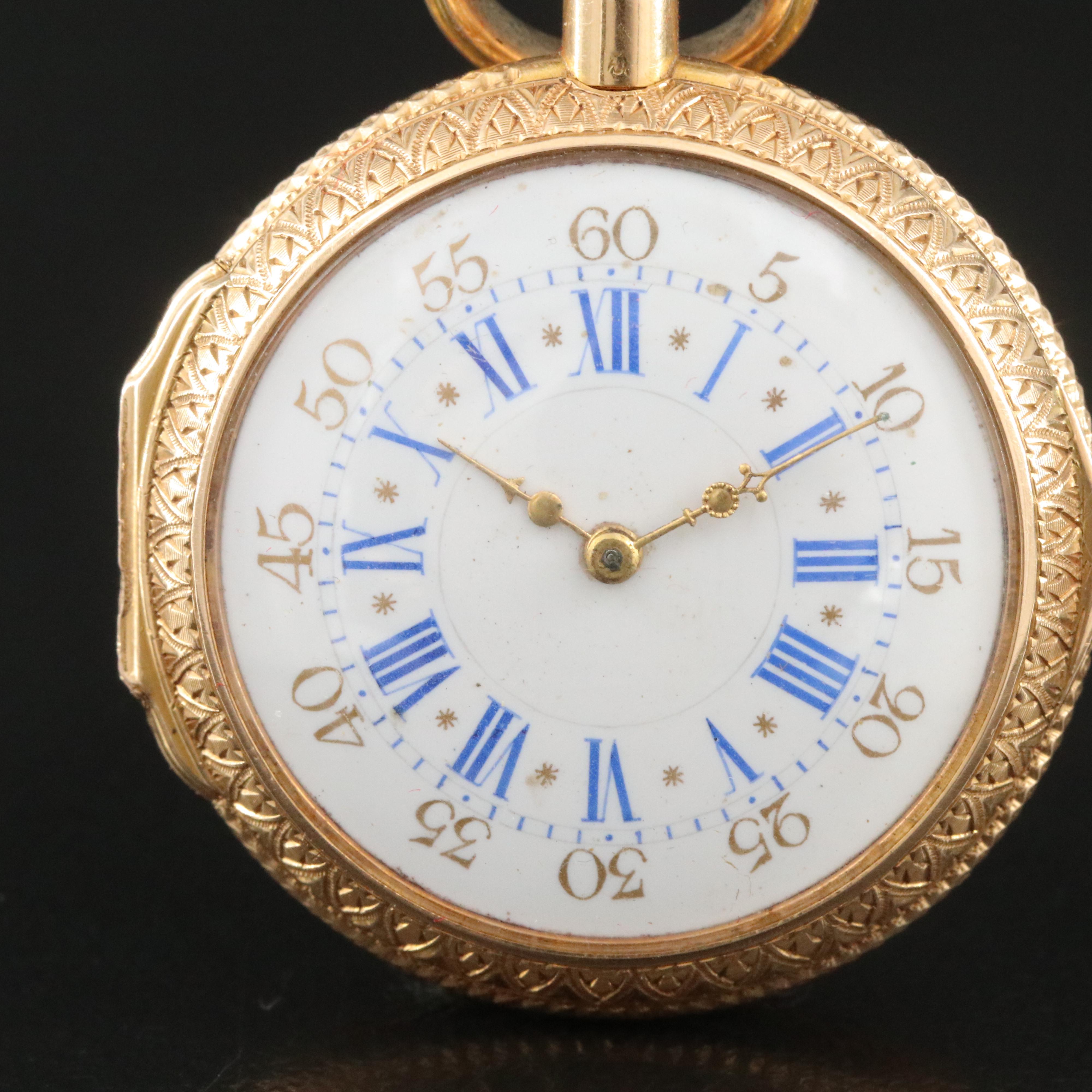 Antique J.J. Badollet & Co. 18K Gold Pocket Watch