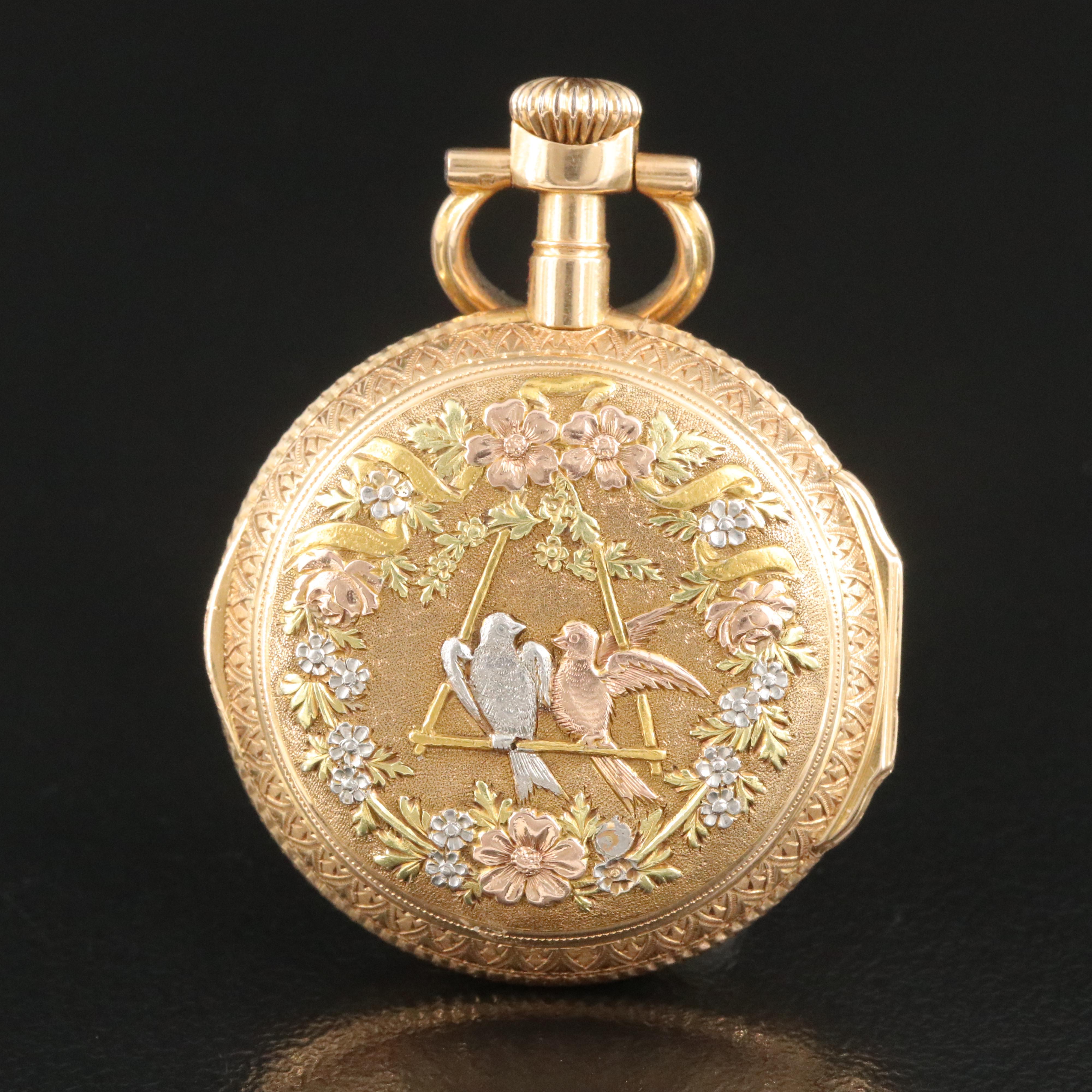 Antique J.J. Badollet & Co. 18K Gold Pocket Watch