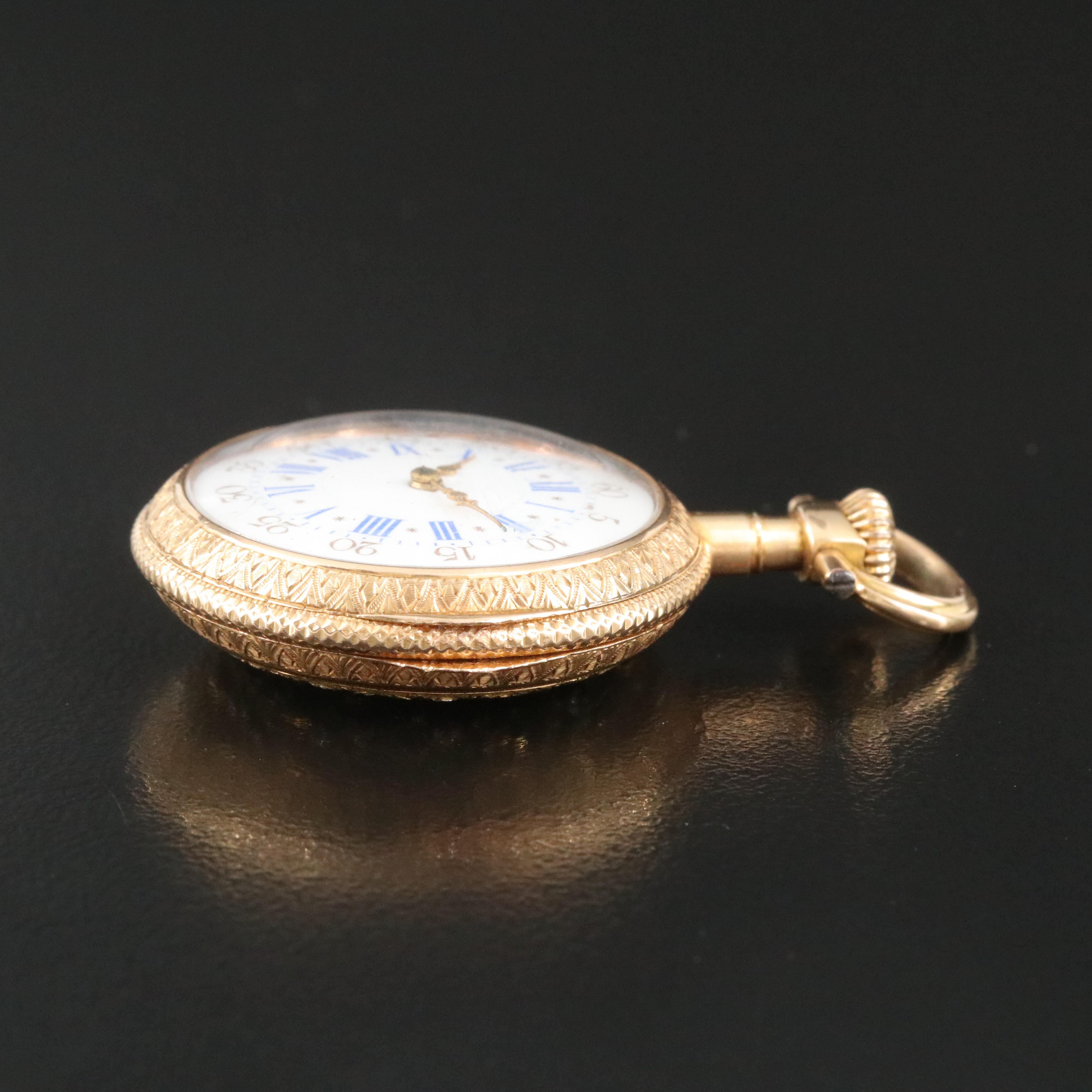 Antique J.J. Badollet & Co. 18K Gold Pocket Watch