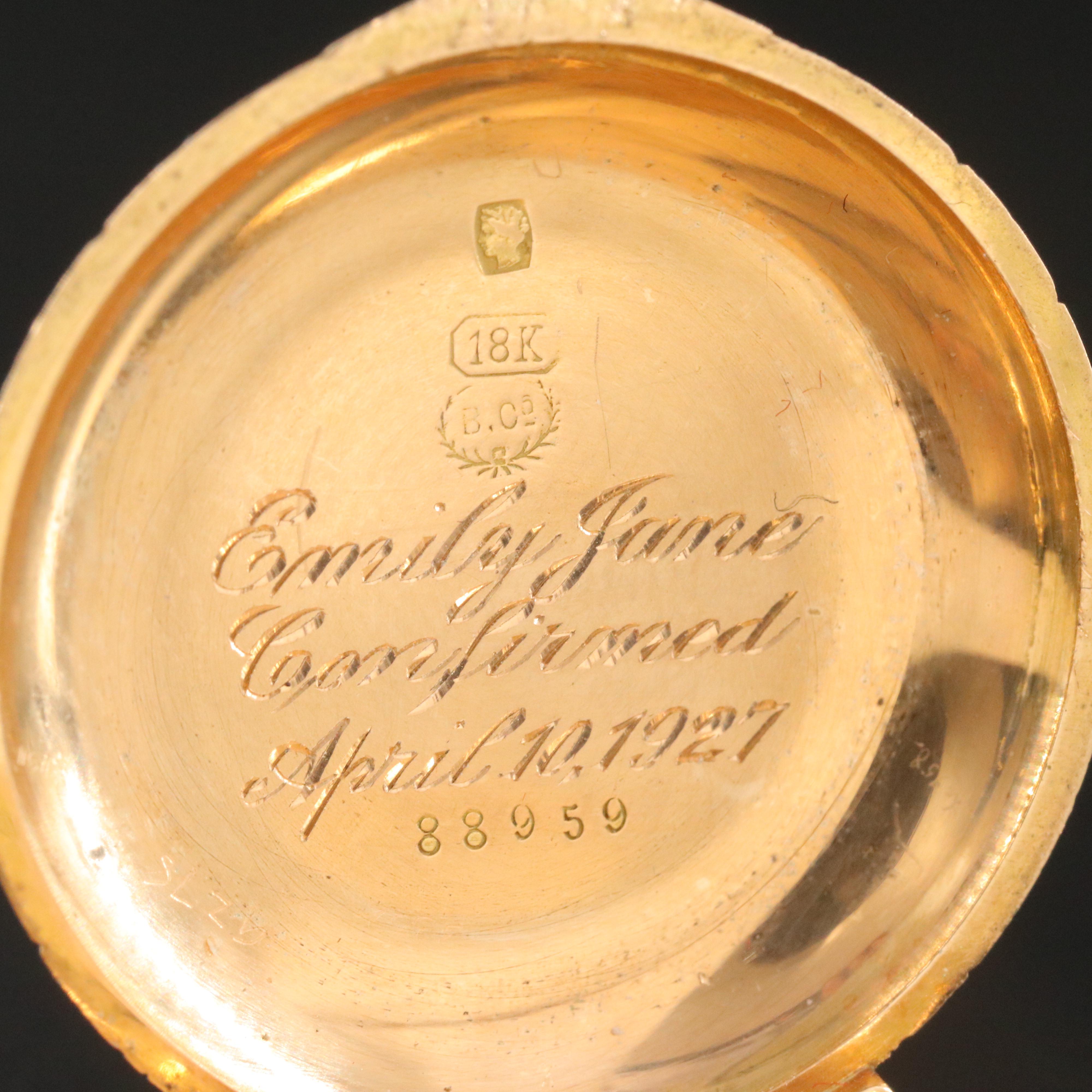 Antique J.J. Badollet & Co. 18K Gold Pocket Watch