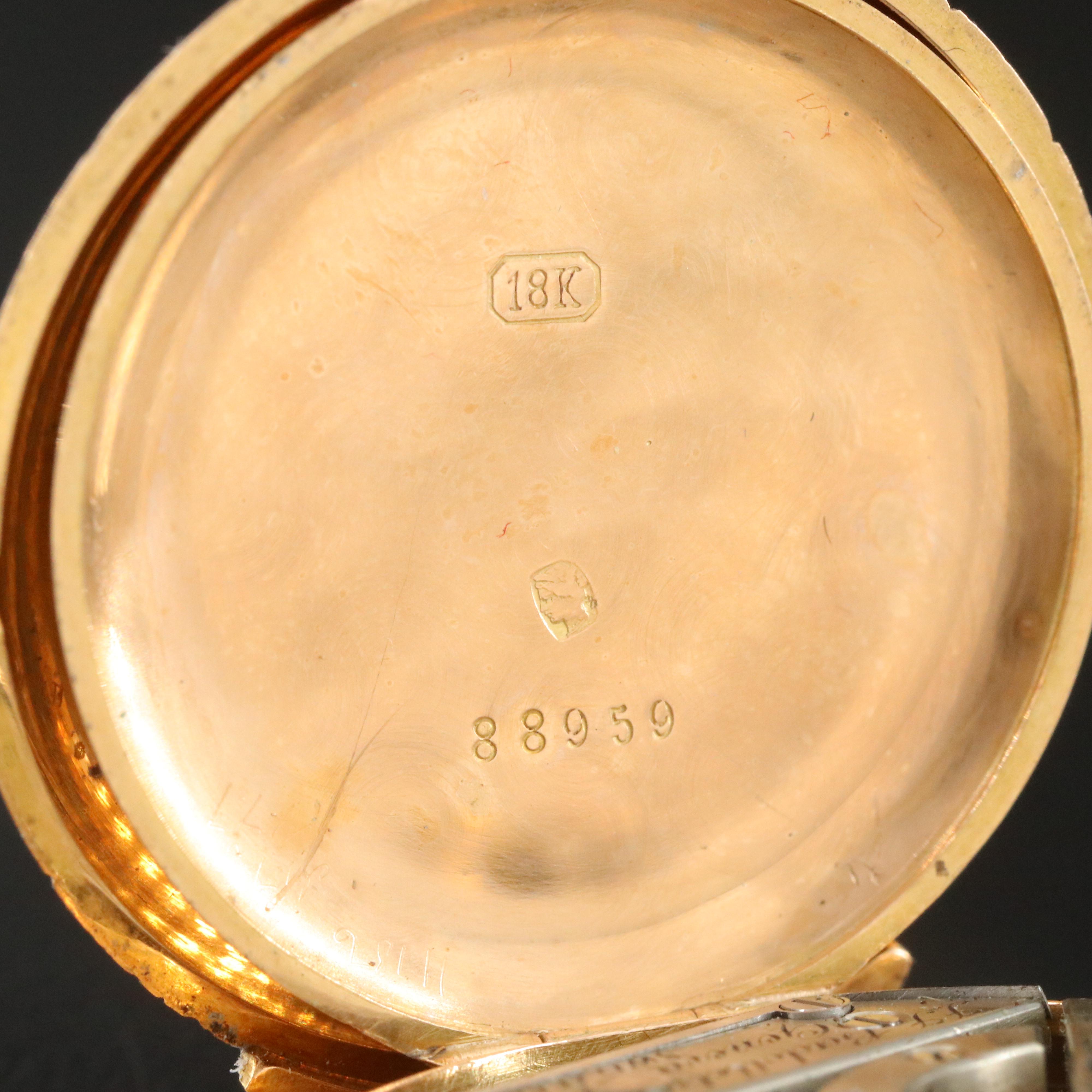 Antique J.J. Badollet & Co. 18K Gold Pocket Watch