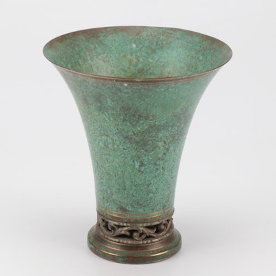 Carl Sorensen Patinaed Bronze and Copper Vase